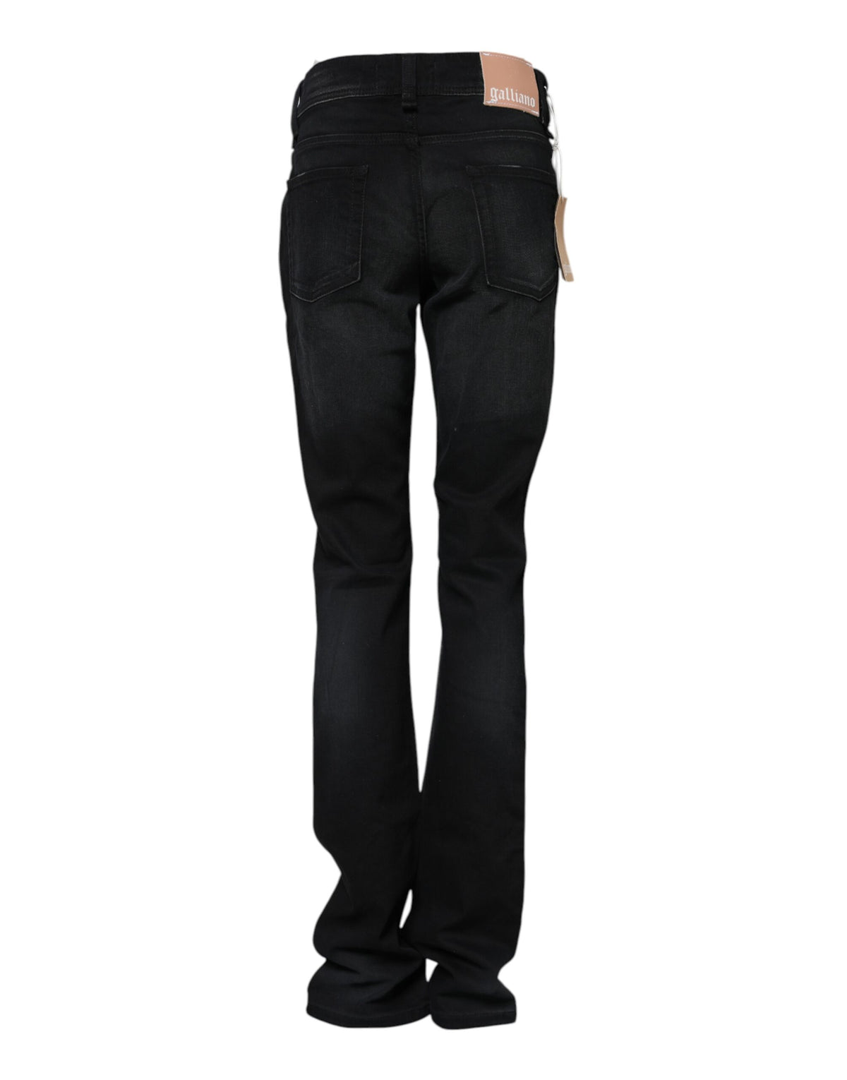 John Galliano Black Cotton Mid Waist Tapered Denim Women's Jeans