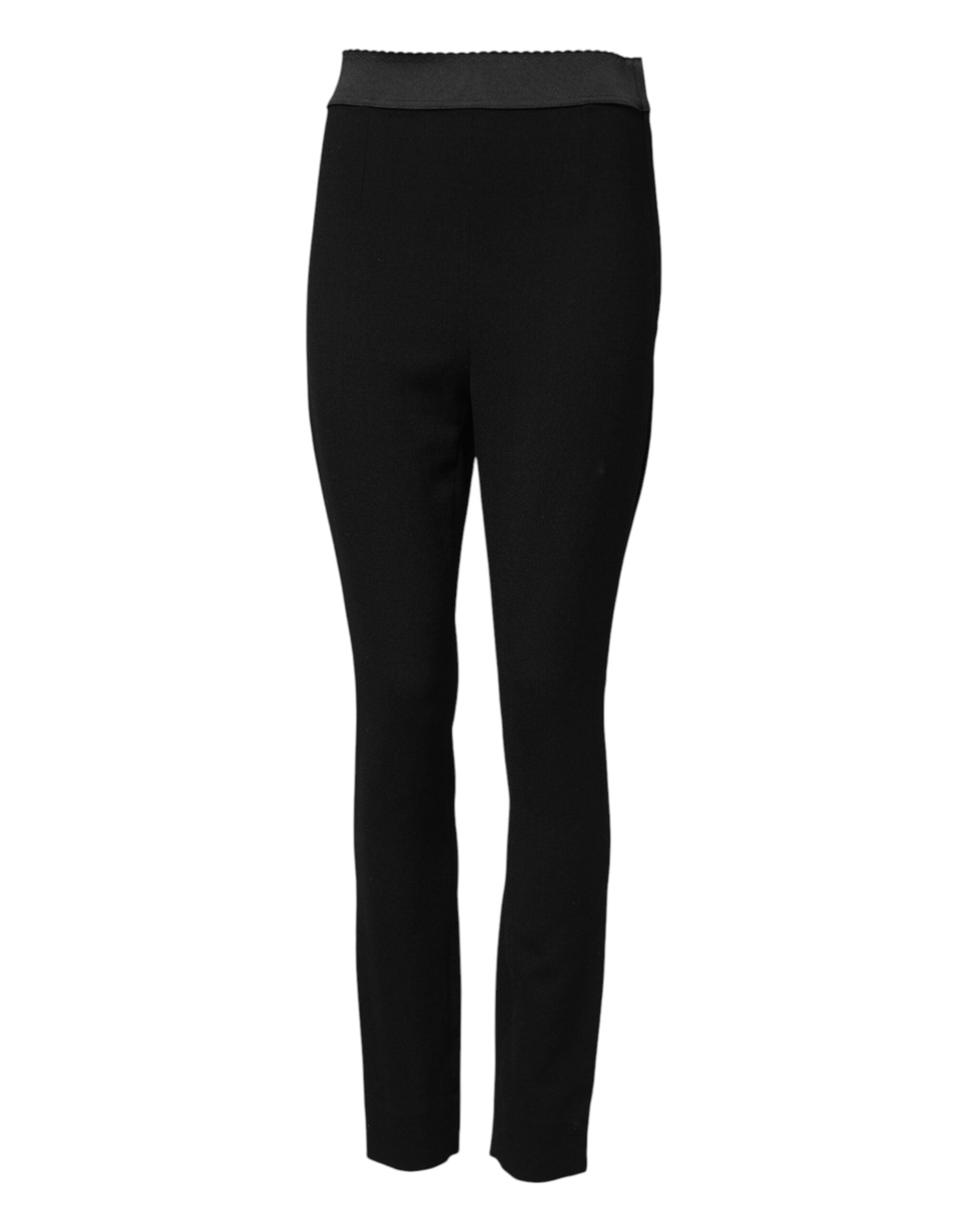 Dolce & Gabbana Black Wool Leggings Stretch Women's Pants
