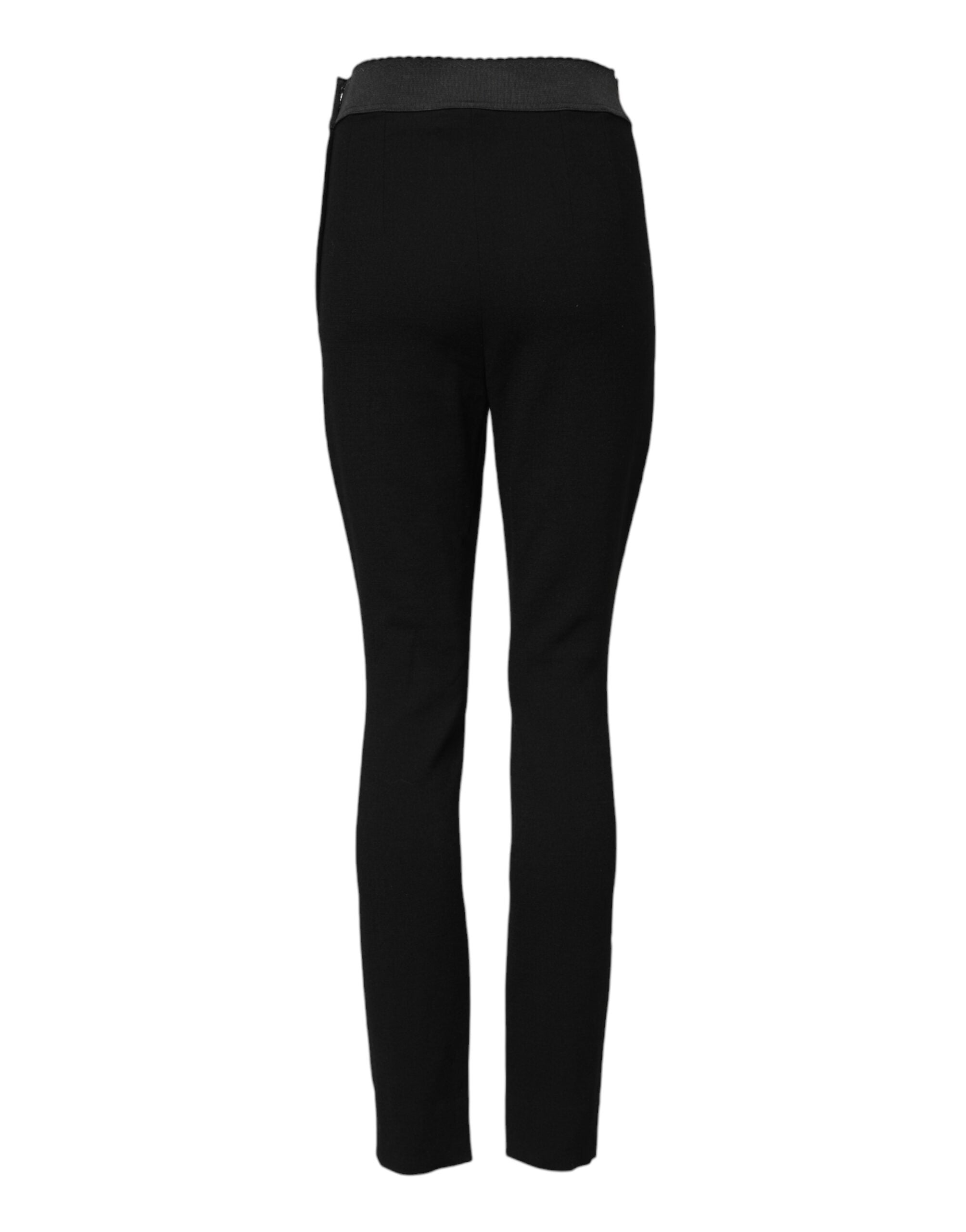 Dolce & Gabbana Black Wool Leggings Stretch Women's Pants