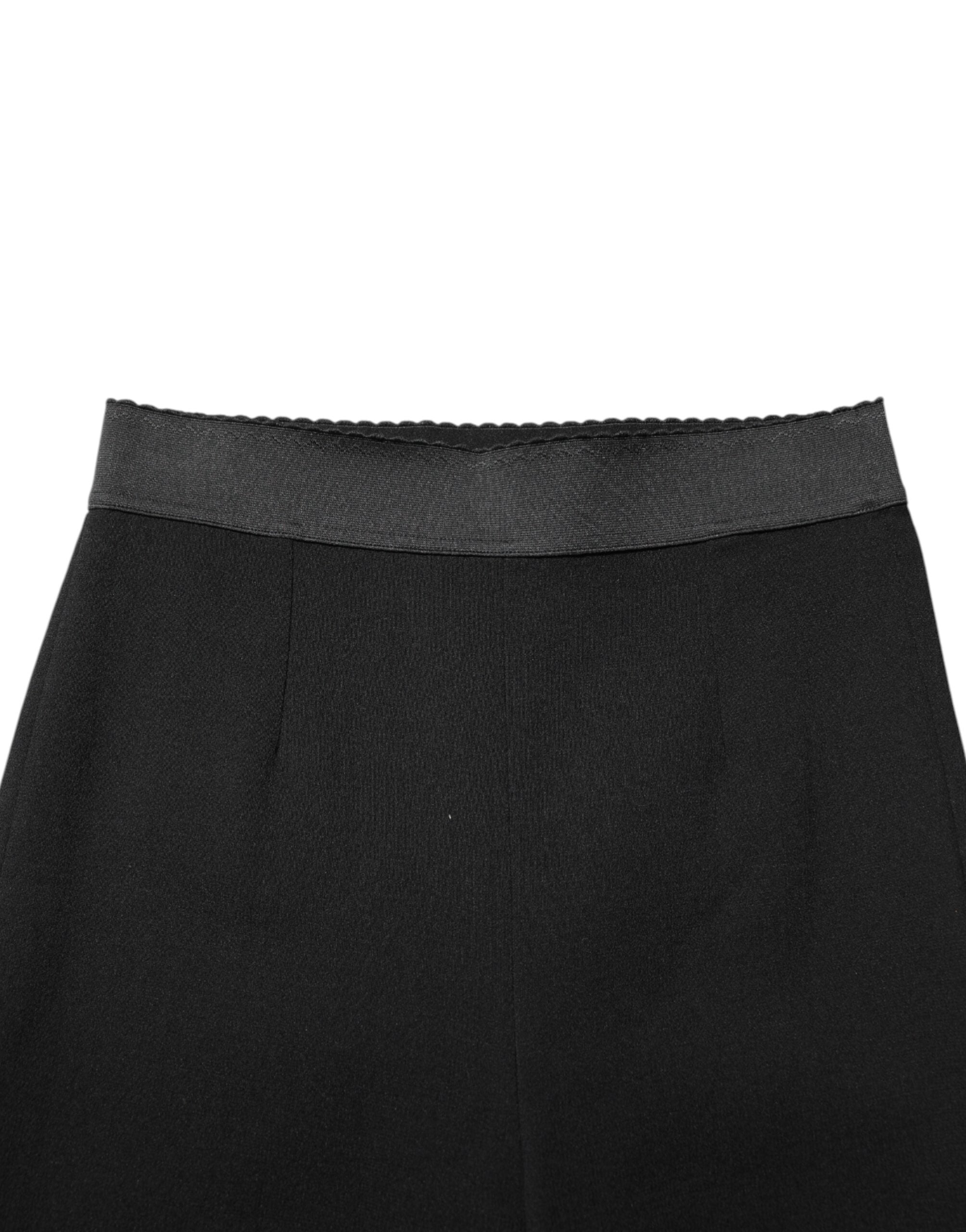 Dolce & Gabbana Black Wool Leggings Stretch Women's Pants