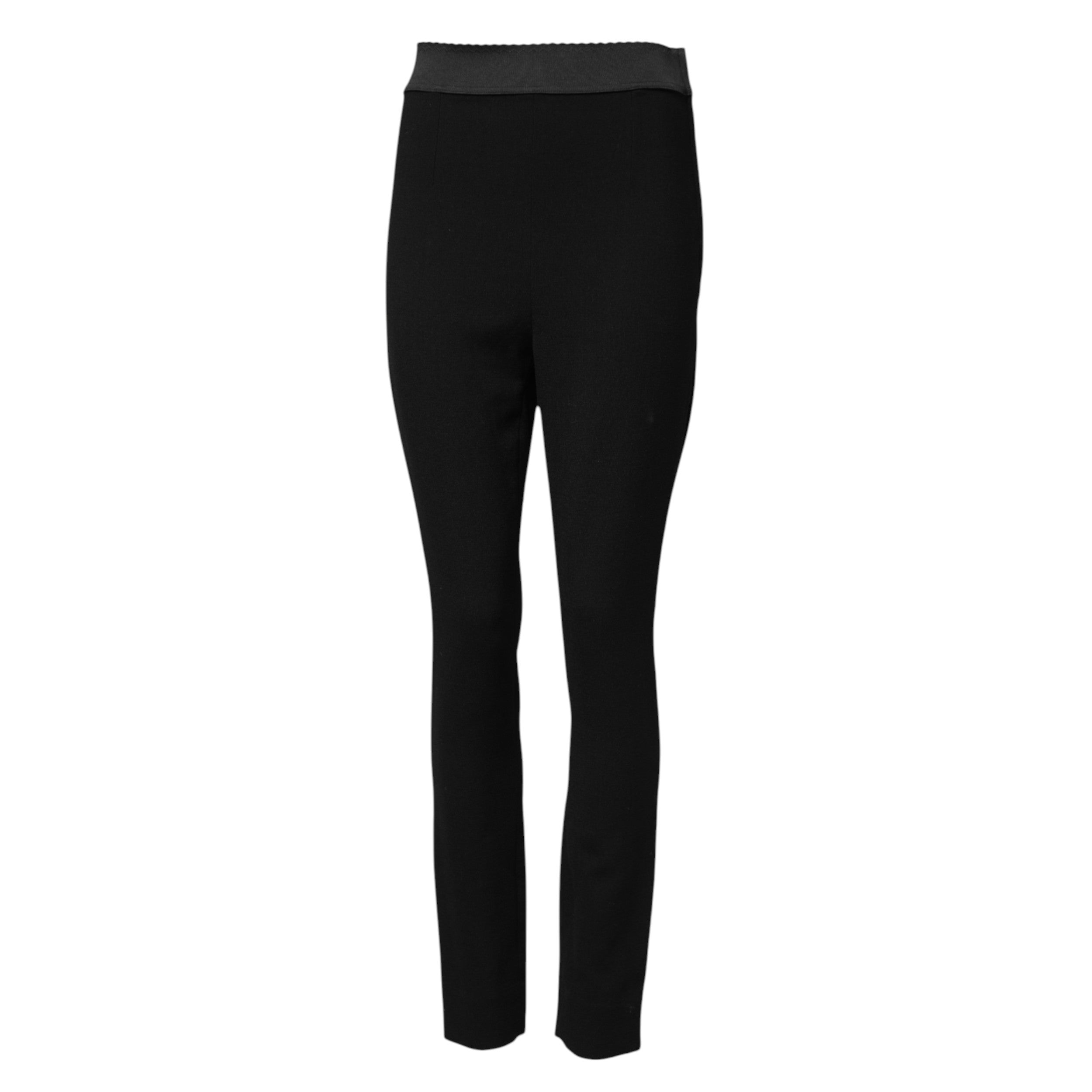 Dolce & Gabbana Black Wool Leggings Stretch Women's Pants