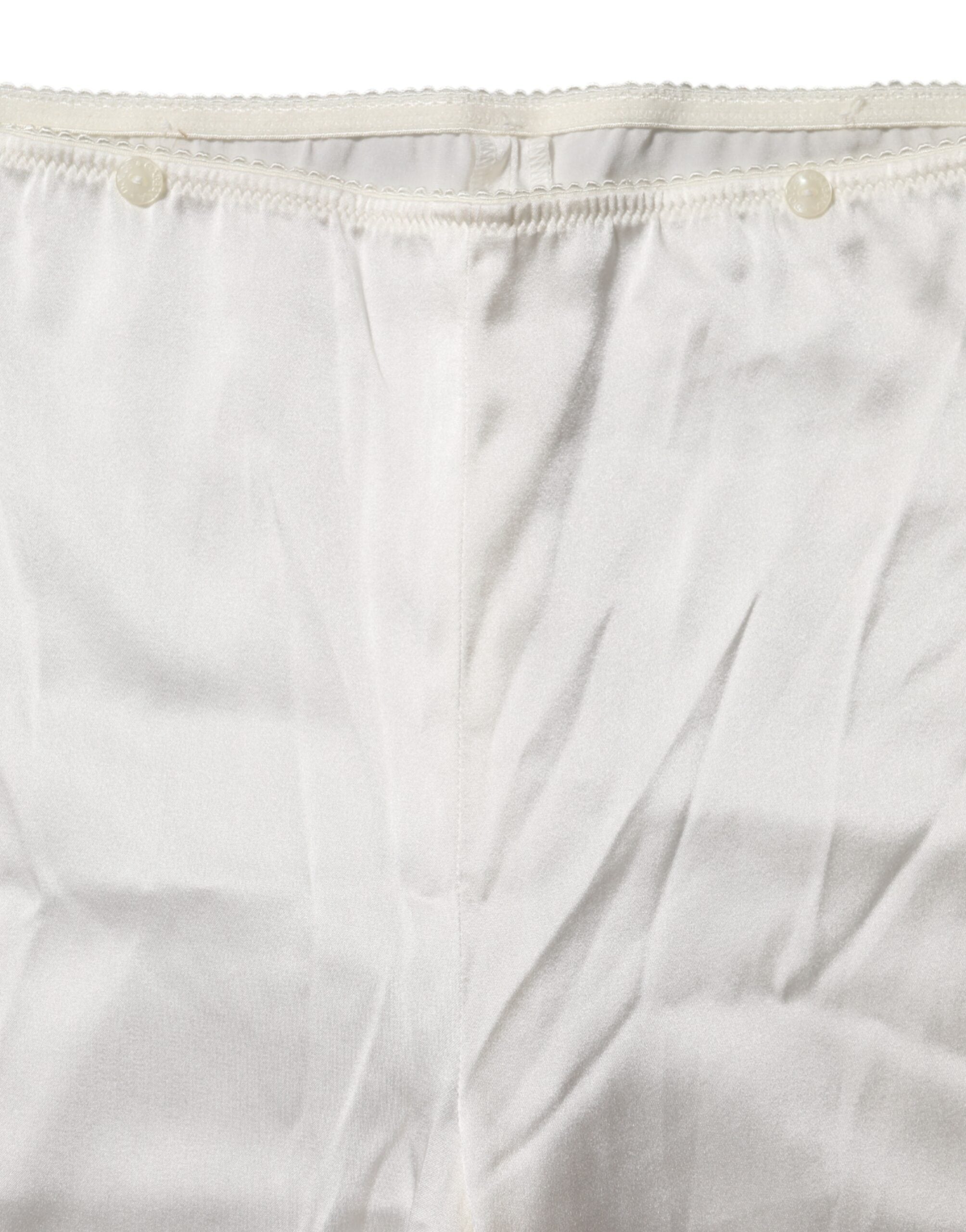 Dolce & Gabbana Ivory Silk Tapered High Waist Women's Pants
