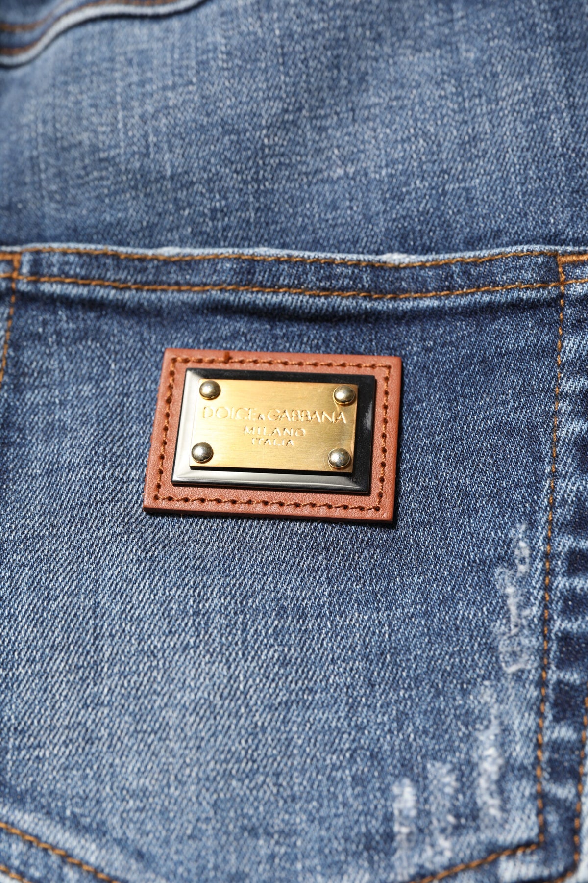 Dolce & Gabbana Blue Rhinestone Embellished Denim Women's Jeans