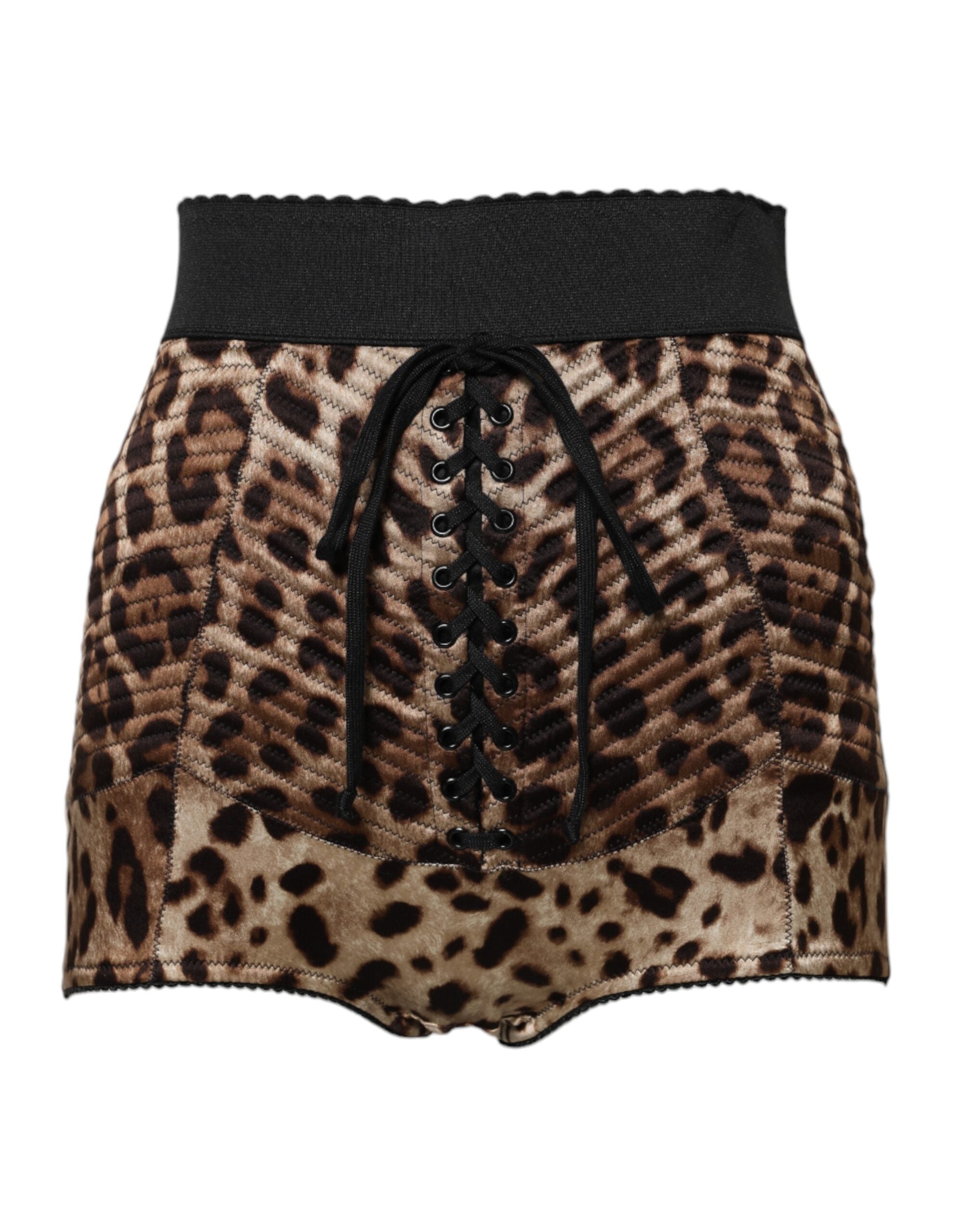 Dolce & Gabbana Brown Leopard High Waist Hot Pants Women's Shorts