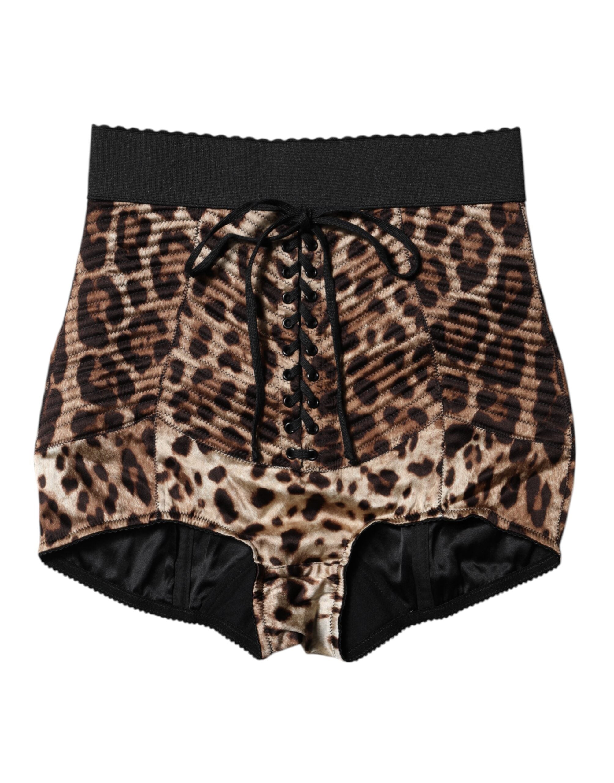 Dolce & Gabbana Brown Leopard High Waist Hot Pants Women's Shorts