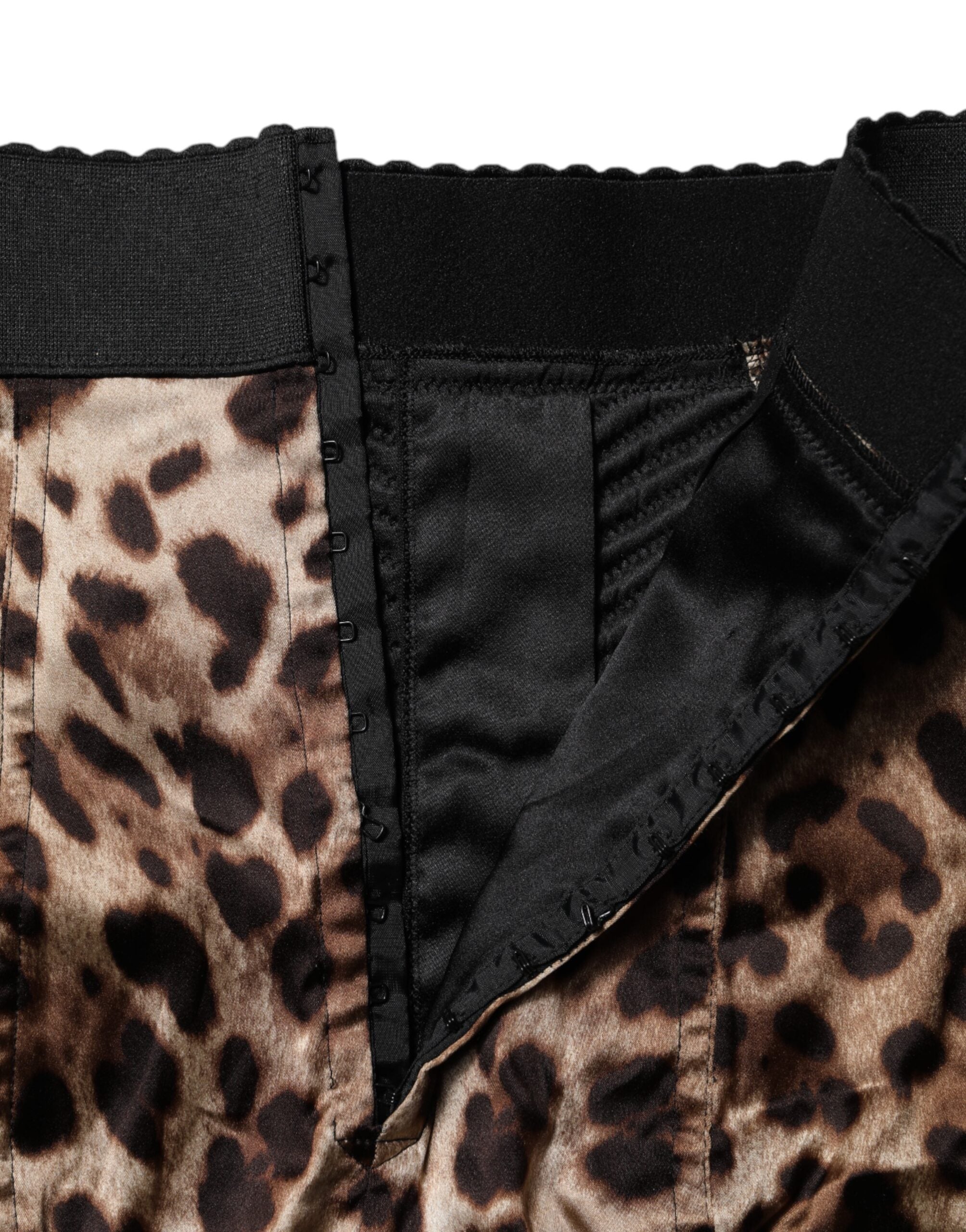 Dolce & Gabbana Brown Leopard High Waist Hot Pants Women's Shorts