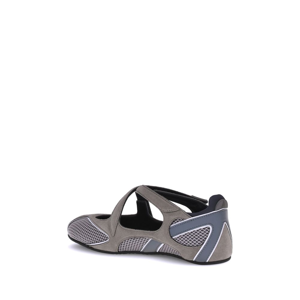 The Attico Gray Polyethylene Ballet Women's Flats