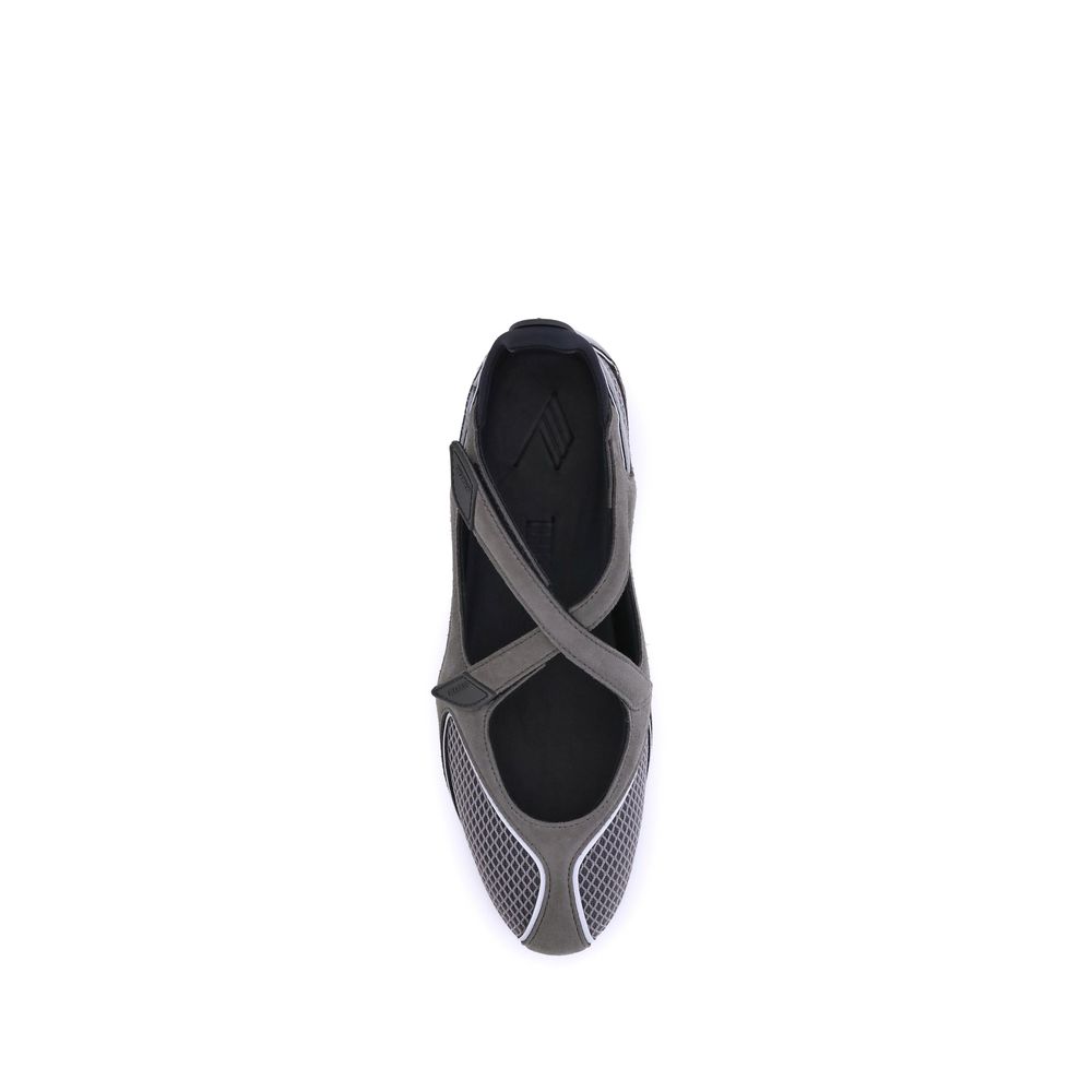 The Attico Gray Polyethylene Ballet Women's Flats