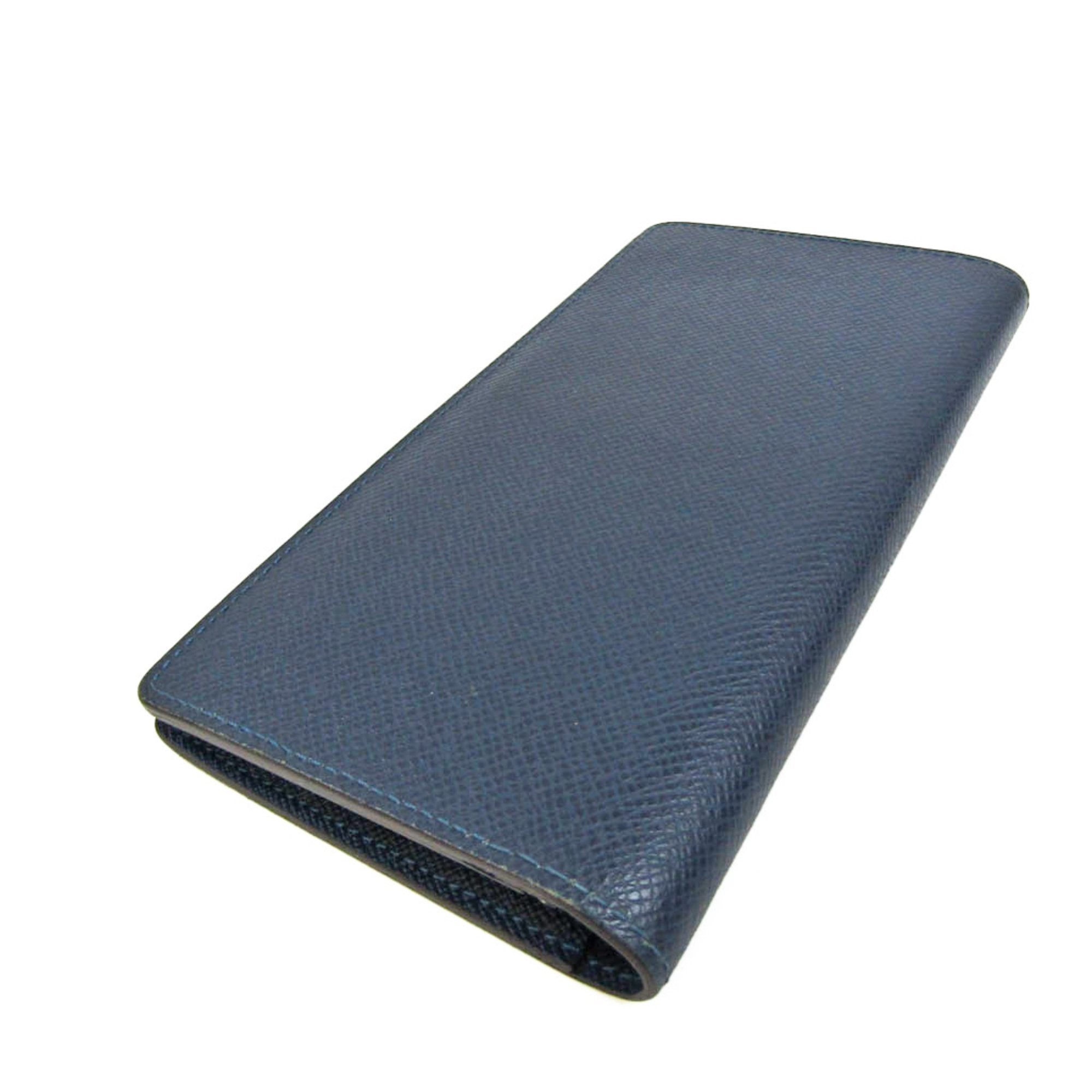 Louis Vuitton Portefeuille Brazza Navy Leather Wallet (Pre-Owned)