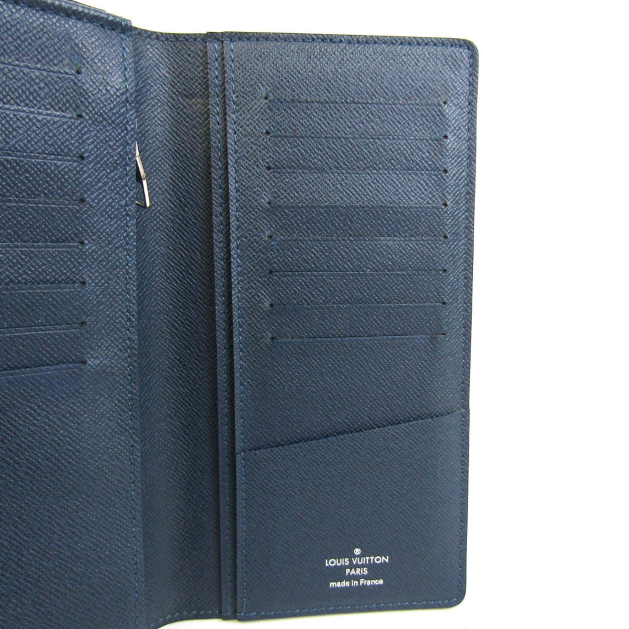 Louis Vuitton Portefeuille Brazza Navy Leather Wallet (Pre-Owned)