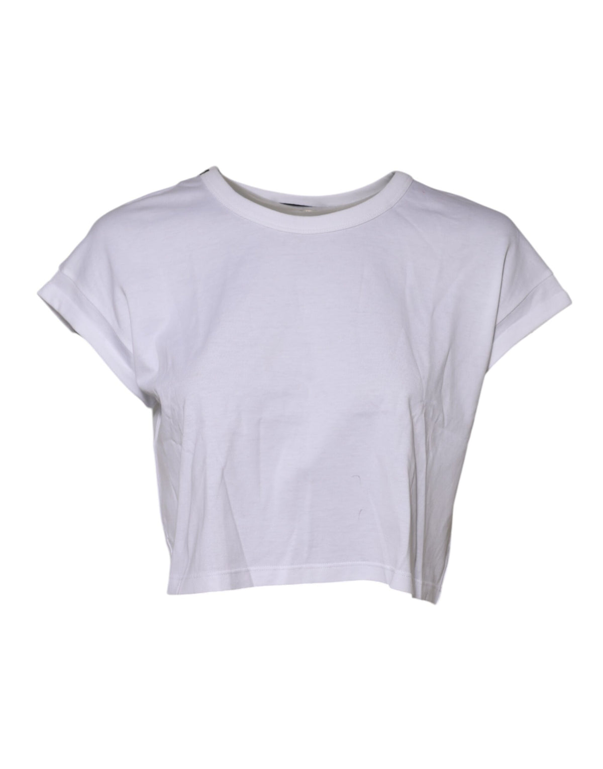 Dolce & Gabbana White Cotton Short Sleeves Cropped Women's T-shirt (Pre-Owned)