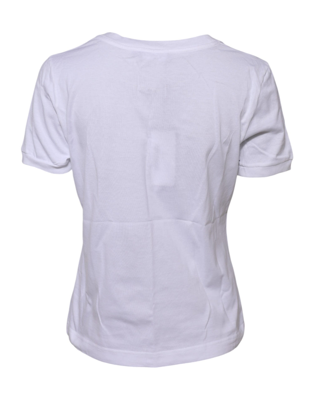 Dolce & Gabbana White Cotton Round Neck Short Sleeves Women's T-shirt (Pre-Owned)