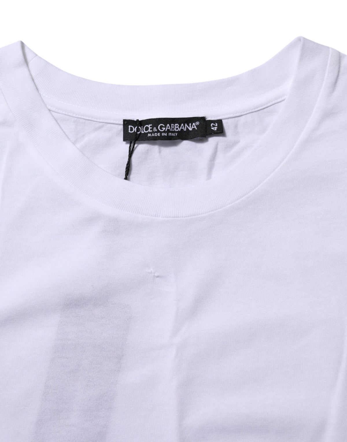 Dolce & Gabbana White Cotton Round Neck Short Sleeves Women's T-shirt (Pre-Owned)
