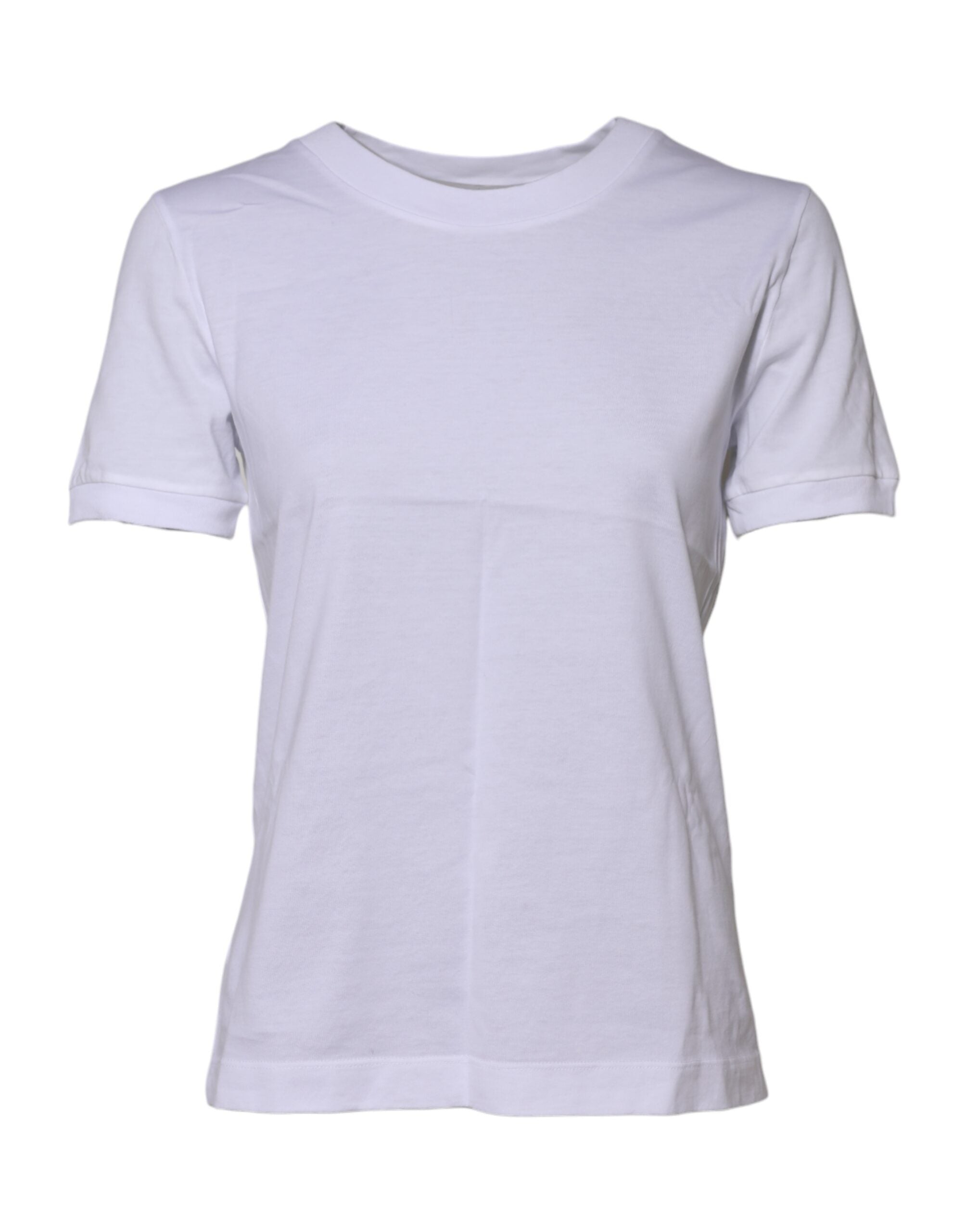 Dolce & Gabbana White Cotton Round Neck Short Sleeves Women's T-shirt
