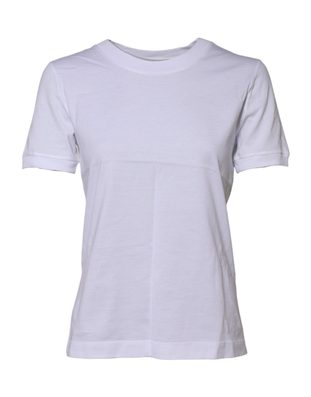 Dolce & Gabbana White Cotton Round Neck Short Sleeves Women's T-shirt