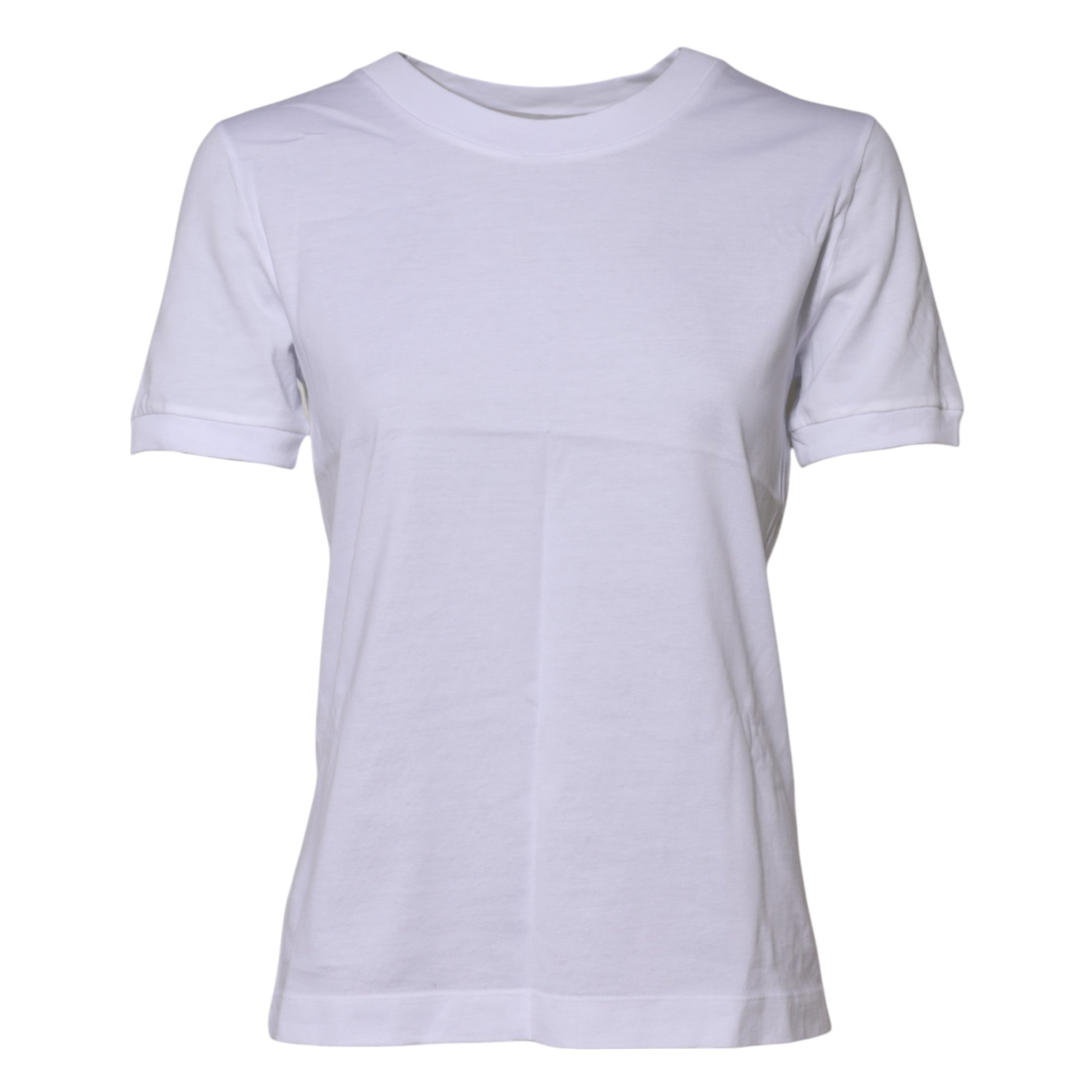 Dolce & Gabbana White Cotton Round Neck Short Sleeves Women's T-shirt