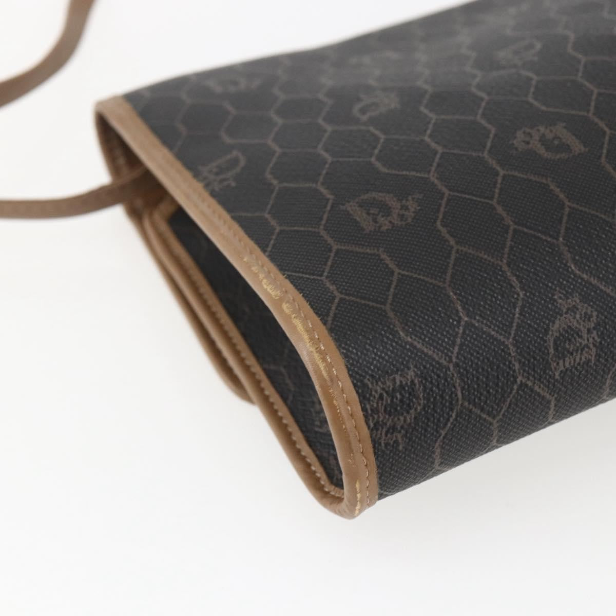 Christian Dior Vintage Honeycomb Flap Canvas And Leather Black Canvas Shoulder Bag Bag (Pre-Owned)