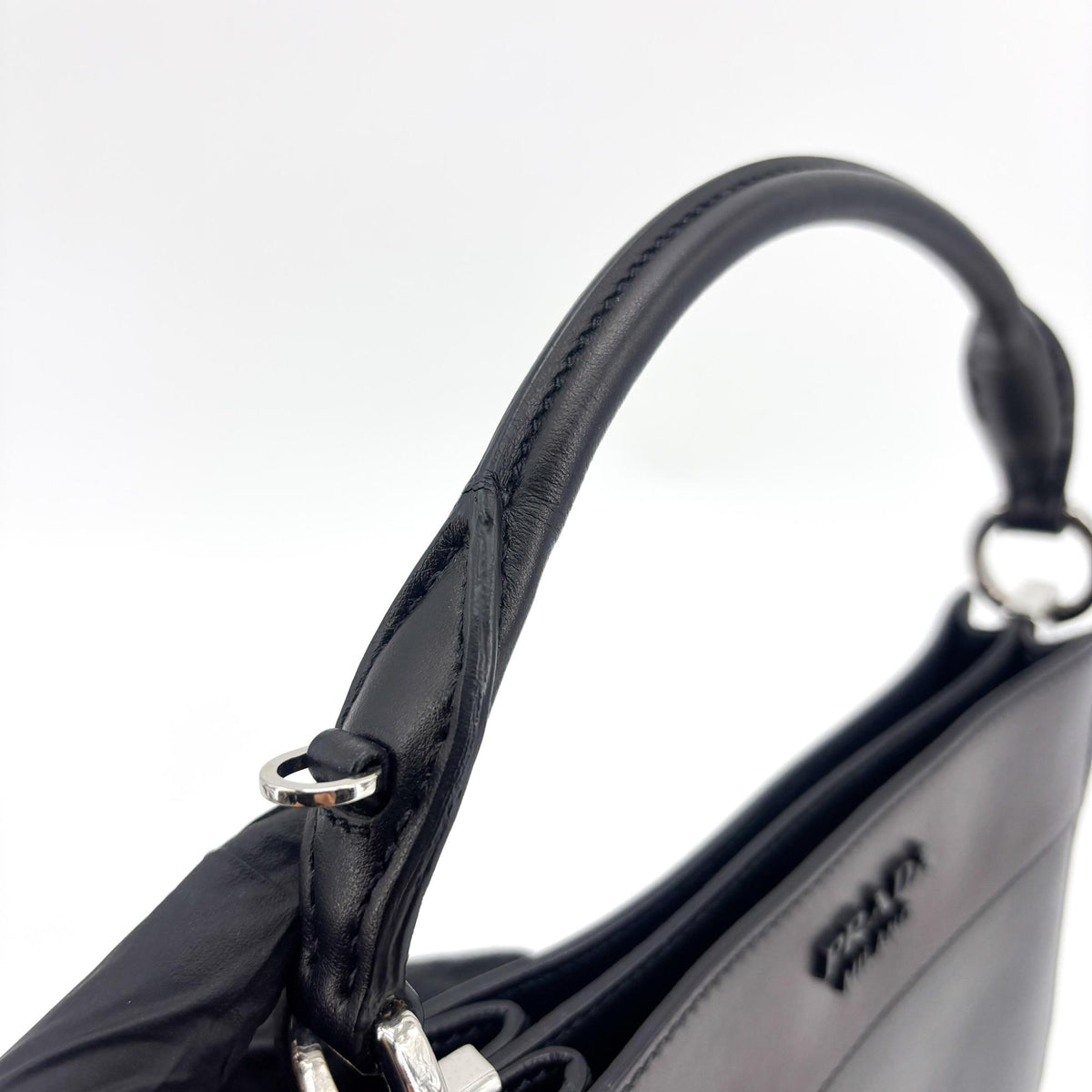 Prada Margit Calf Leather Black Calfskin Shoulder Bag Bag (Pre-Owned)