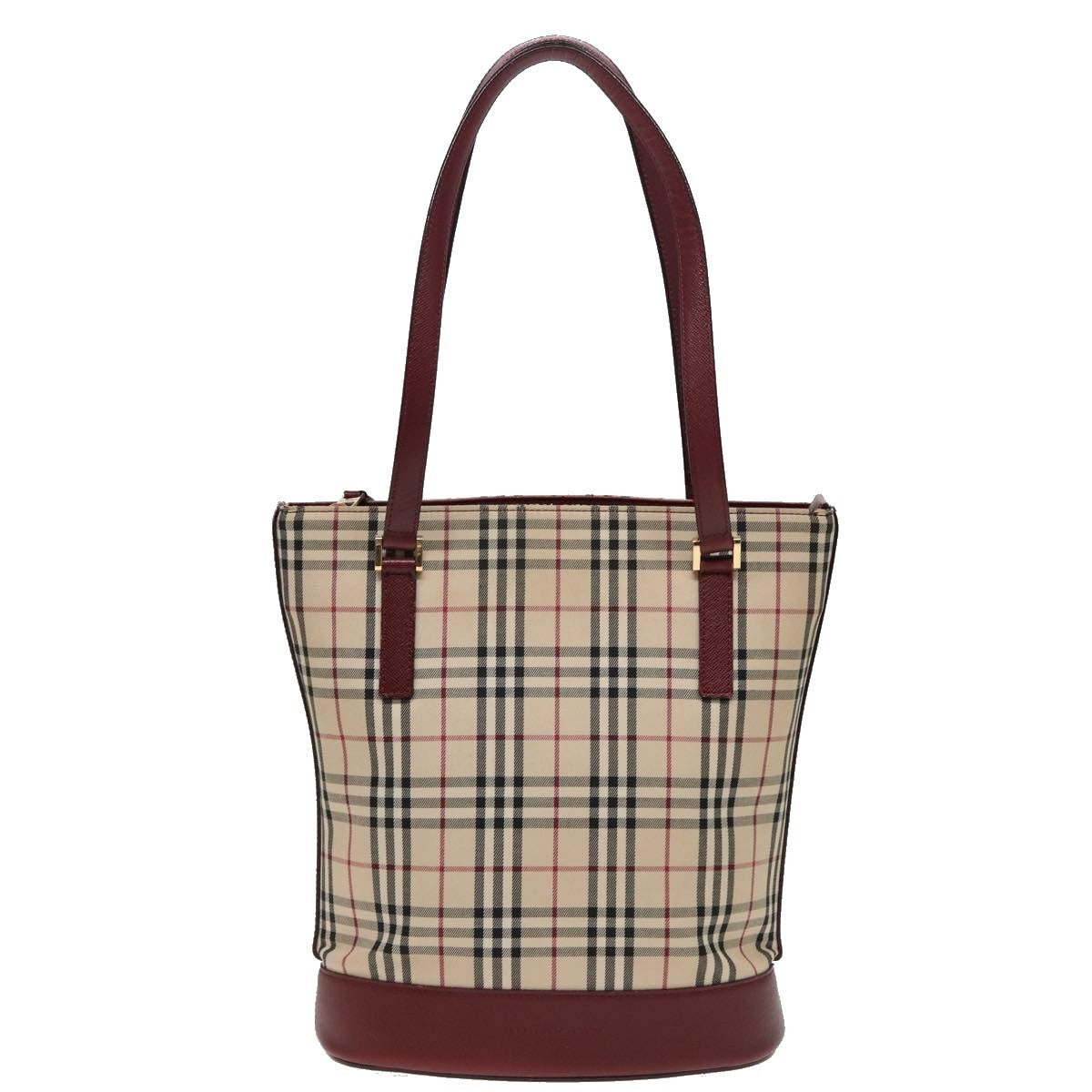 Burberry Nova Check Tote Canvas And Leather Beige Canvas Tote Bag Bag (Pre-Owned)