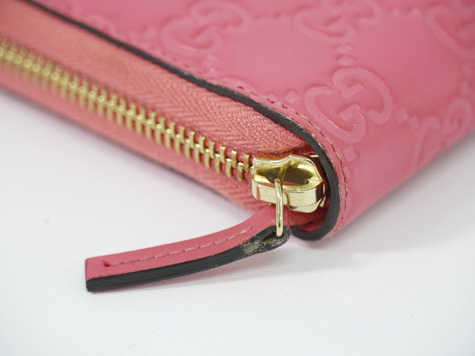 Gucci Zip Around Wallet (Outlet) Microguccissima Leather Pink Leather Wallets Accessory (Pre-Owned)