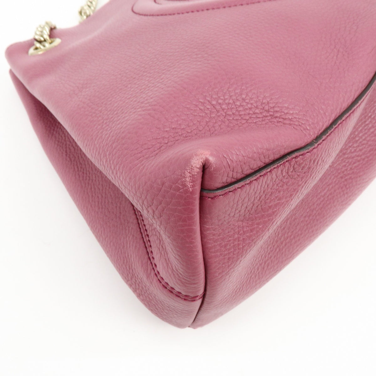 Gucci Soho Chain Strap Leather Purple Leather Shoulder Bag Bag (Pre-Owned)