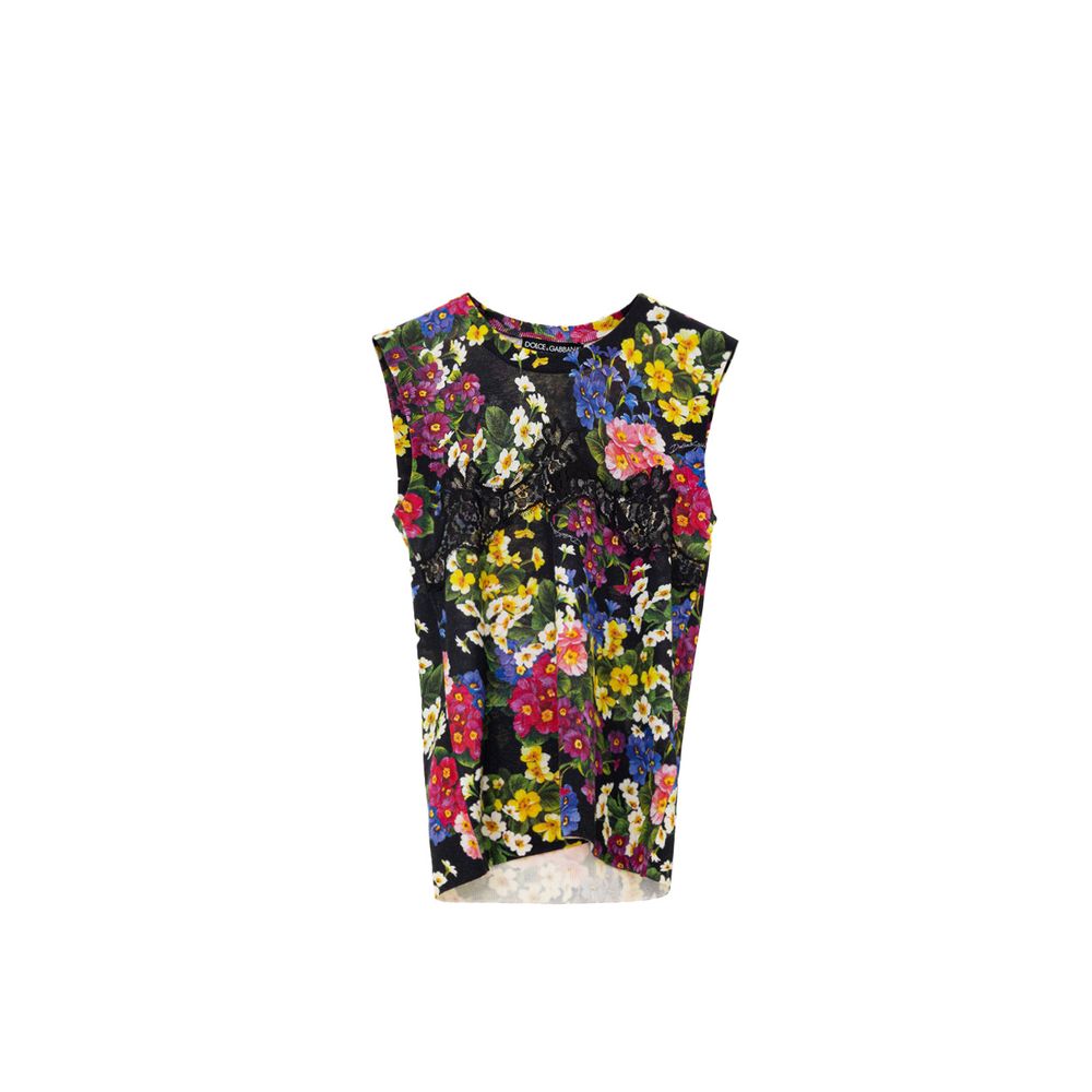 Dolce & Gabbana Black Cashmere Tank Women's Top