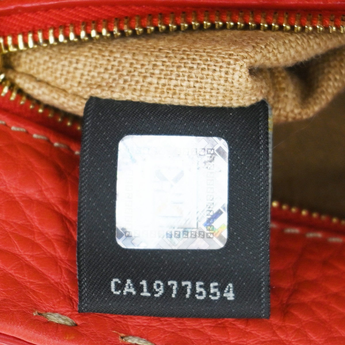 Fendi Selleria Linda Satchel Pebbled Leather Red Leather Handbag (Pre-Owned)