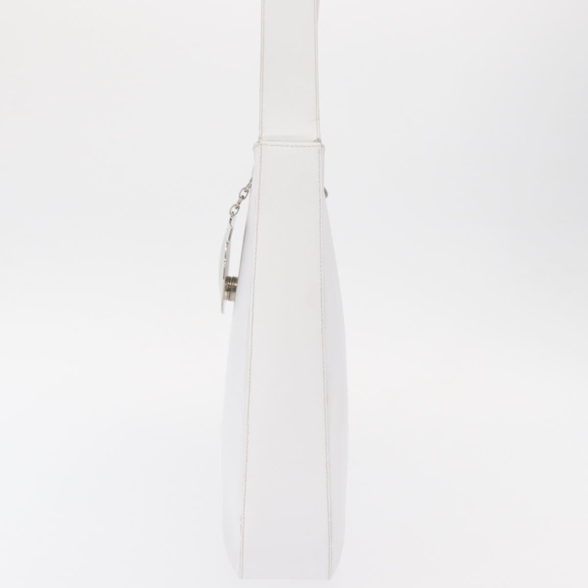 Salvatore Ferragamo Gancini Leather White Leather Shoulder Bag Bag (Pre-Owned)