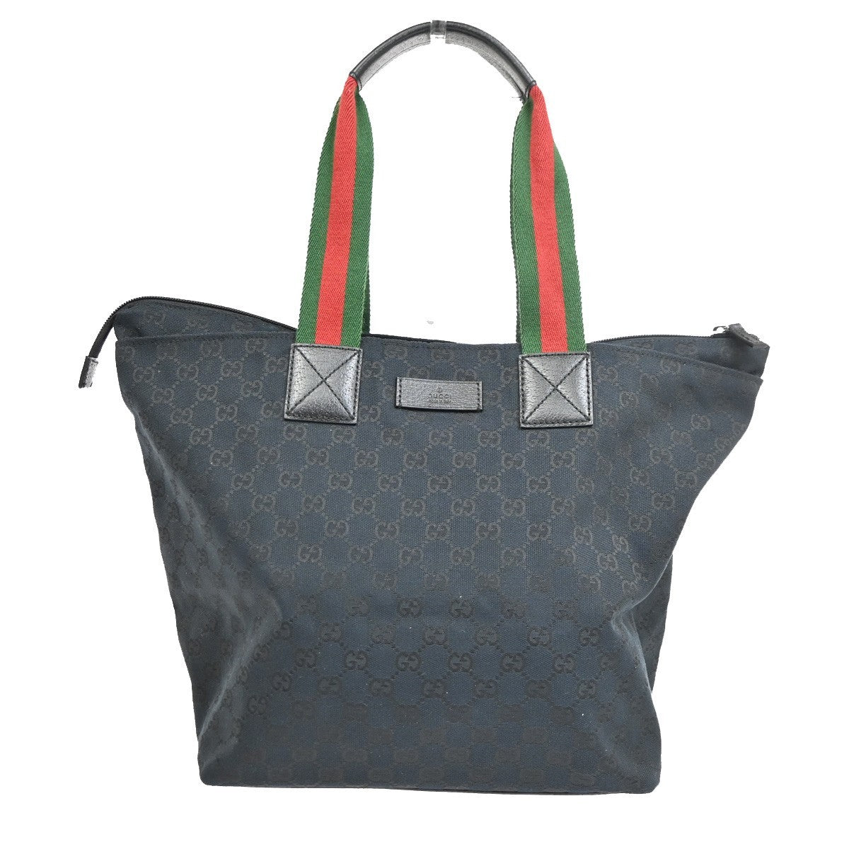 Gucci Web Zip Gg Canvas Black Canvas Tote Bag Bag (Pre-Owned)