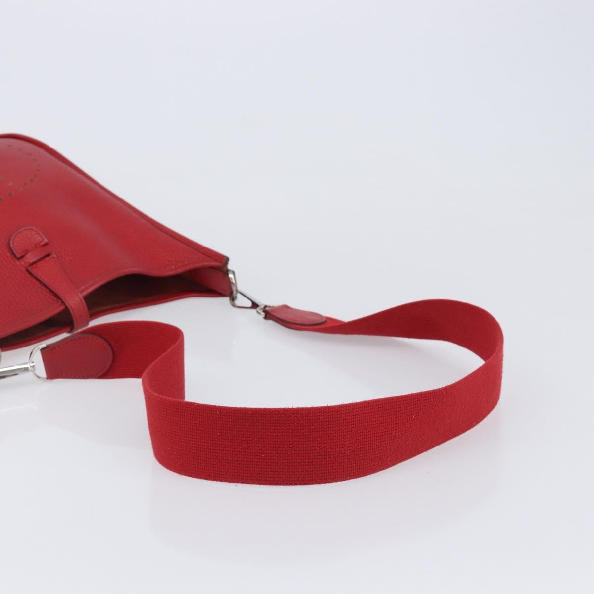 Hermes Evelyne Bag Gen Iii Clemence Red Leather Shoulder Bag Bag (Pre-Owned)