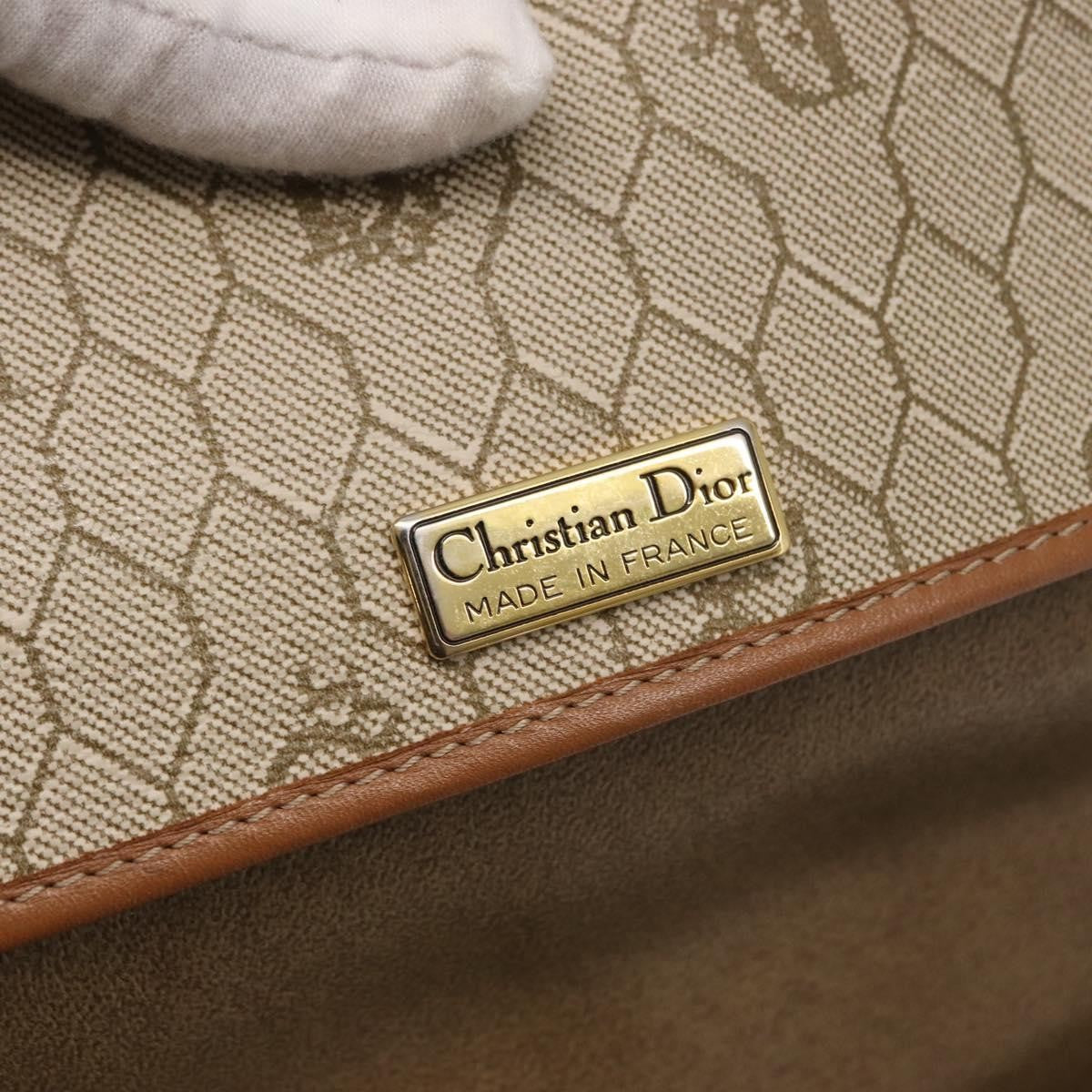 Christian Dior Vintage Honeycomb Canvas And Leather Beige Canvas Shoulder Bag Bag (Pre-Owned)