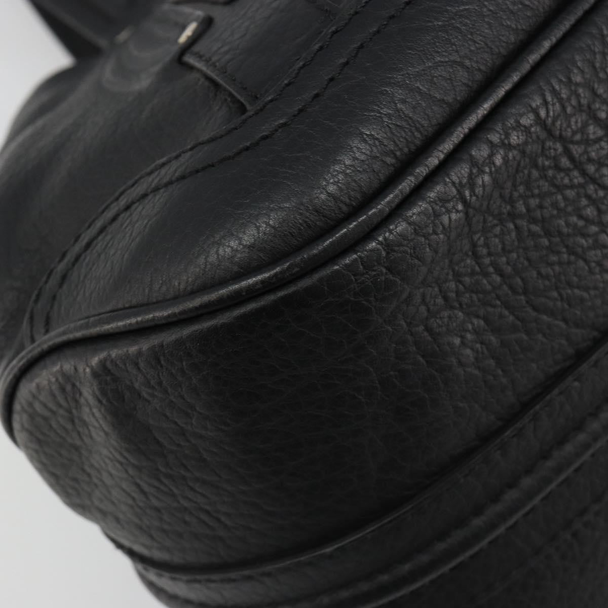 Celine Shoulder Leather Black Leather Shoulder Bag Bag (Pre-Owned)