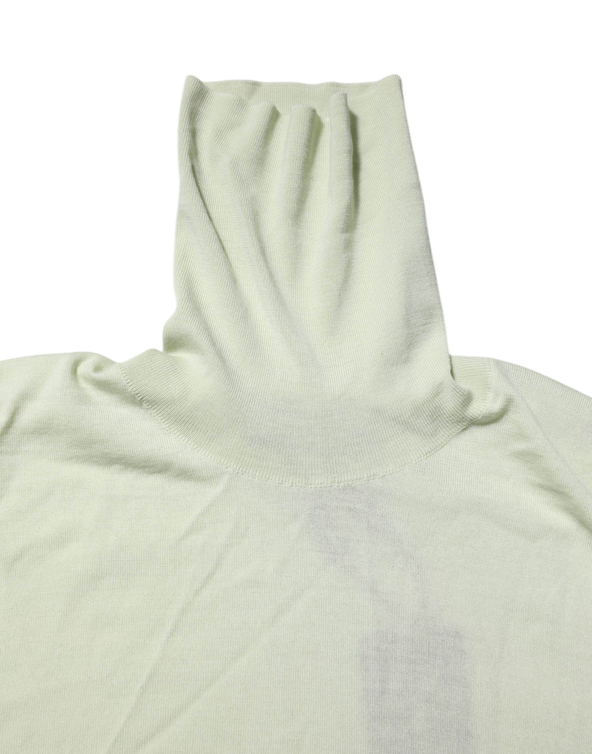 Dolce & Gabbana Mint Green Wool Turtleneck Pullover Men's Sweater (Pre-Owned)