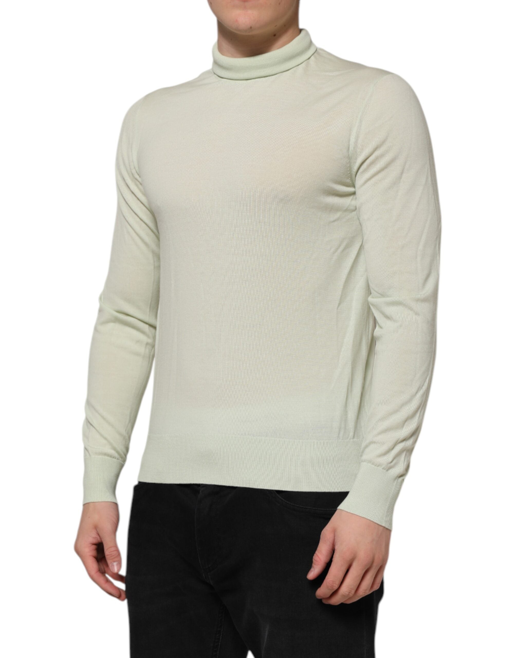 Dolce & Gabbana Mint Green Wool Turtleneck Pullover Men's Sweater (Pre-Owned)