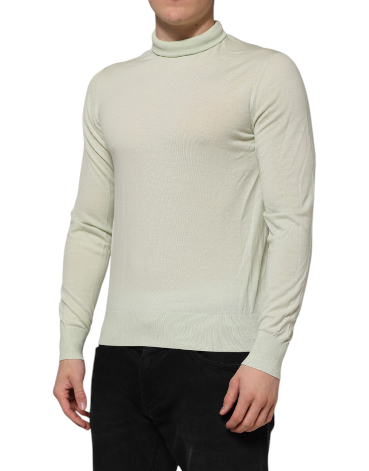 Dolce & Gabbana Mint Green Wool Turtleneck Pullover Men's Sweater (Pre-Owned)