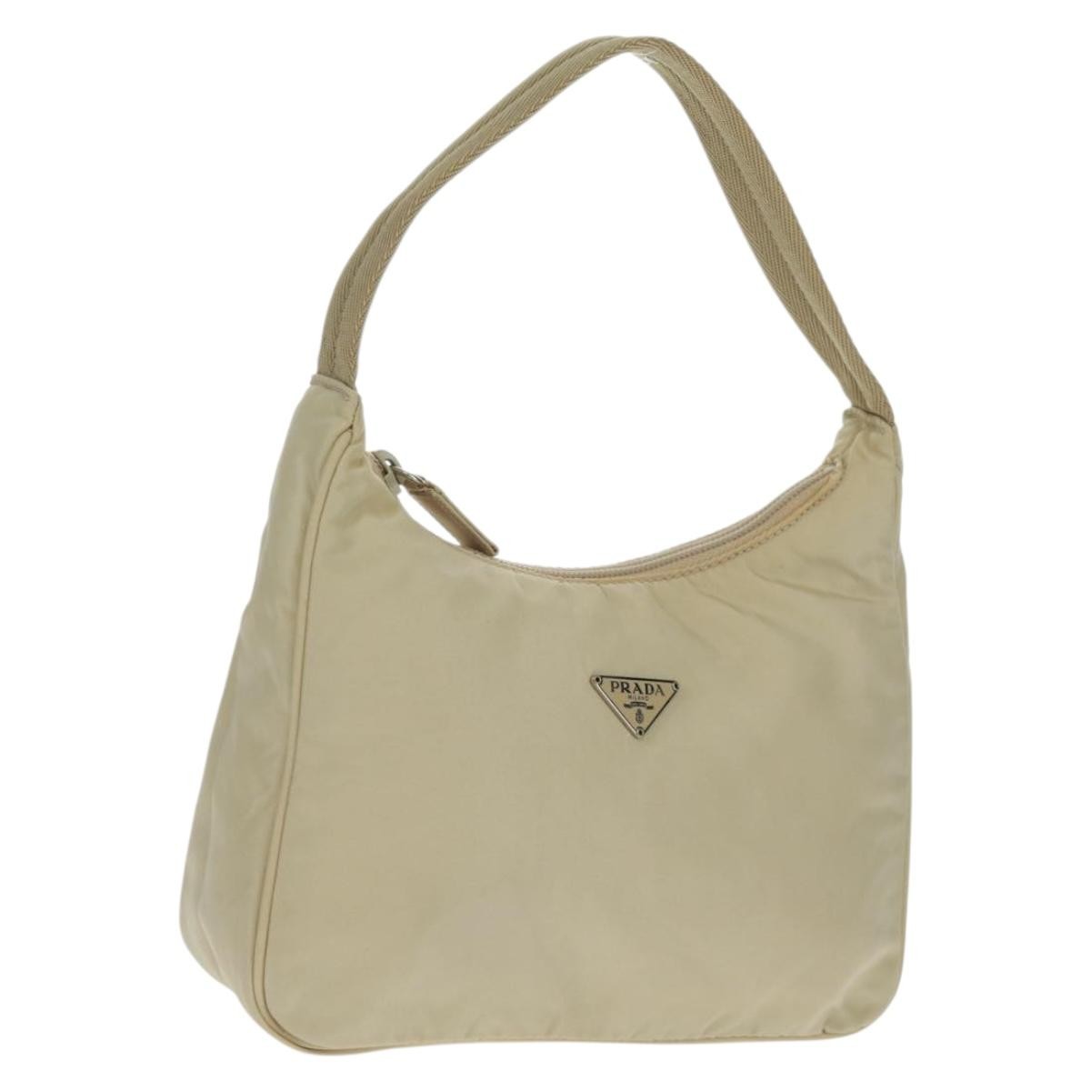 Prada Hobo Tessuto Beige Nylon Handbag (Pre-Owned)