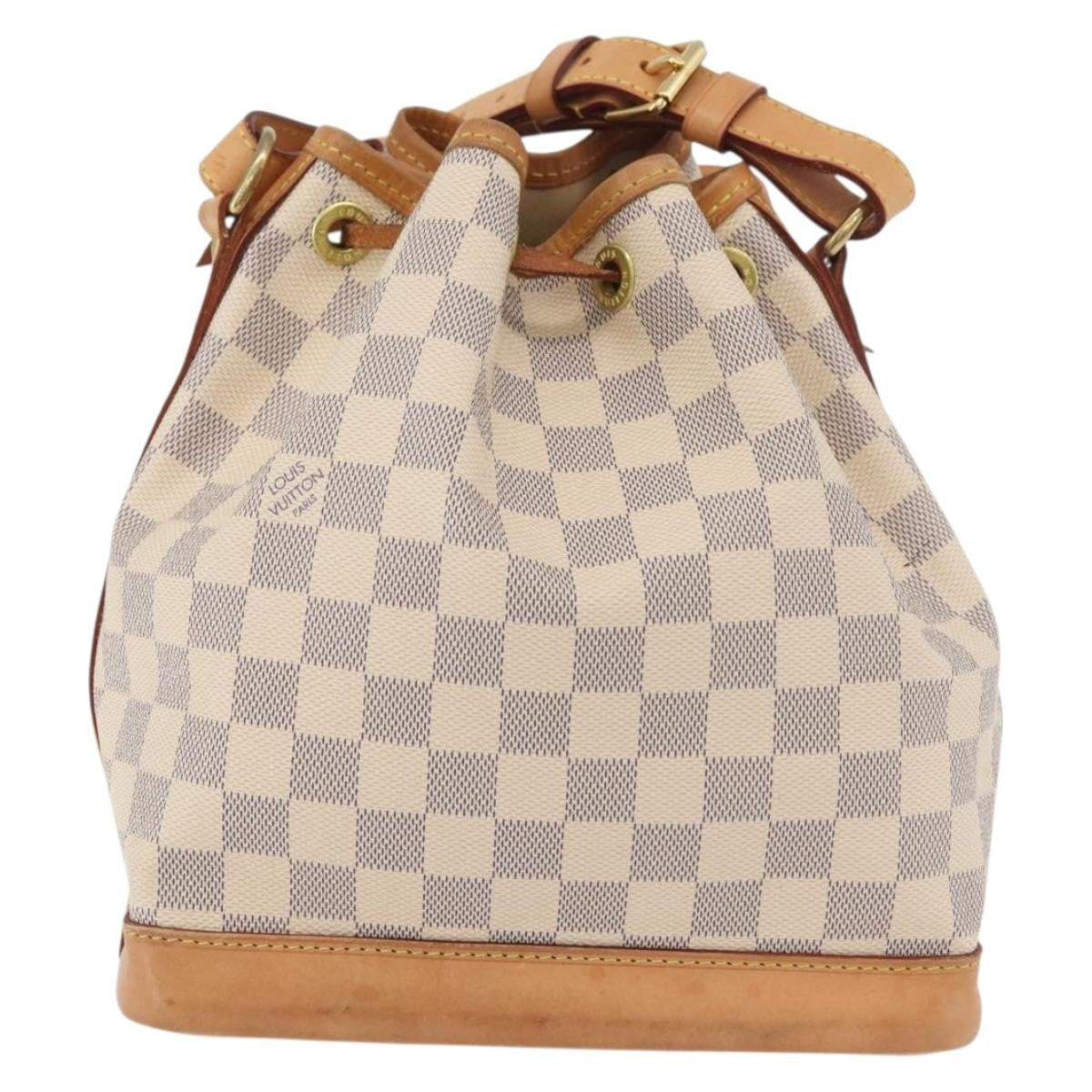 Louis Vuitton Noe Damier Ebene White Canvas Handbag (Pre-Owned)