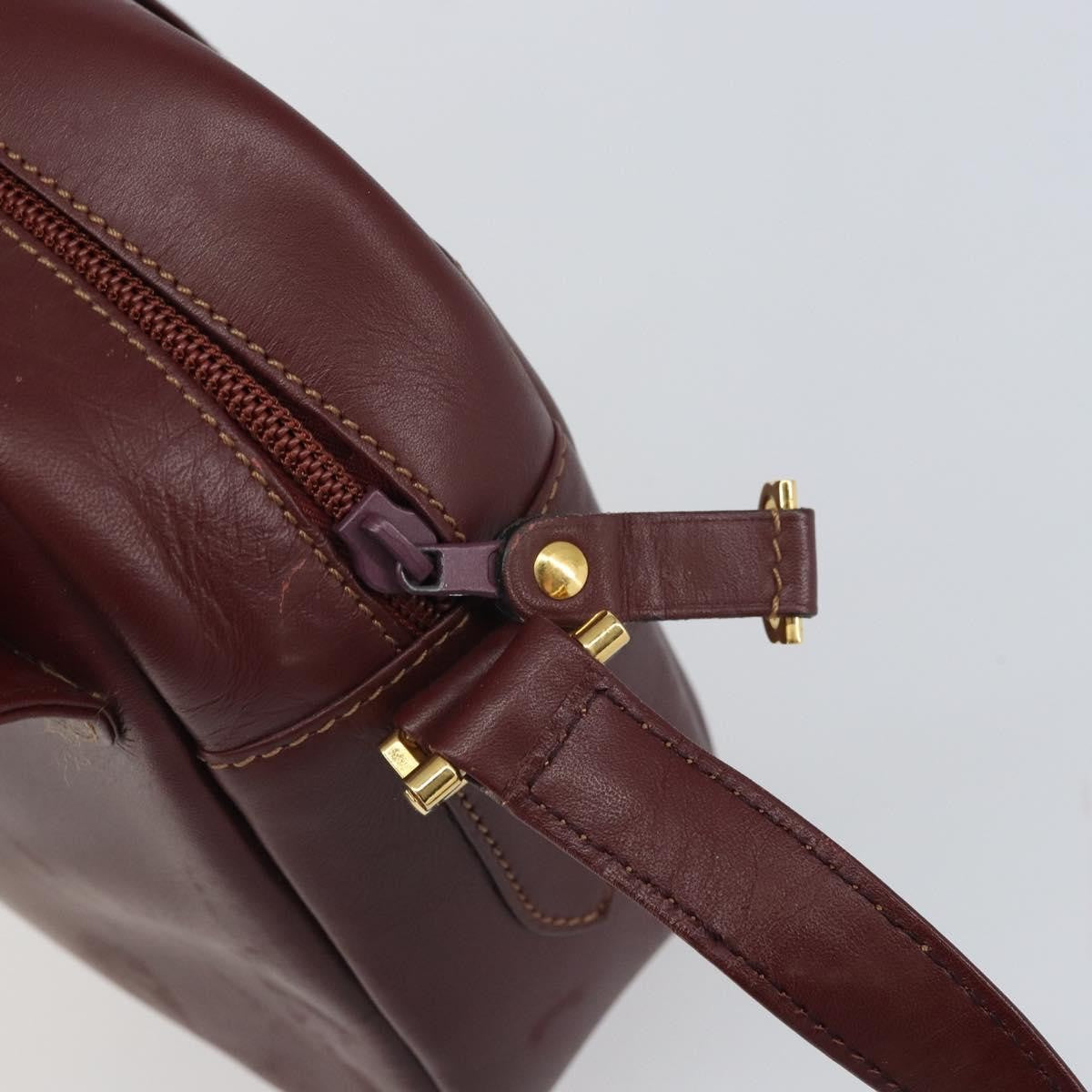 Cartier Must De Cartier Leather Burgundy Leather Shoulder Bag Bag (Pre-Owned)