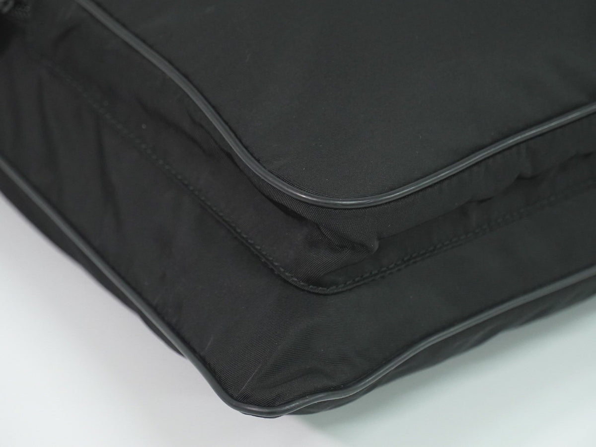 Prada Front Pocket Messenger Quilted Tessuto Black Nylon Shoulder Bag Bag (Pre-Owned)
