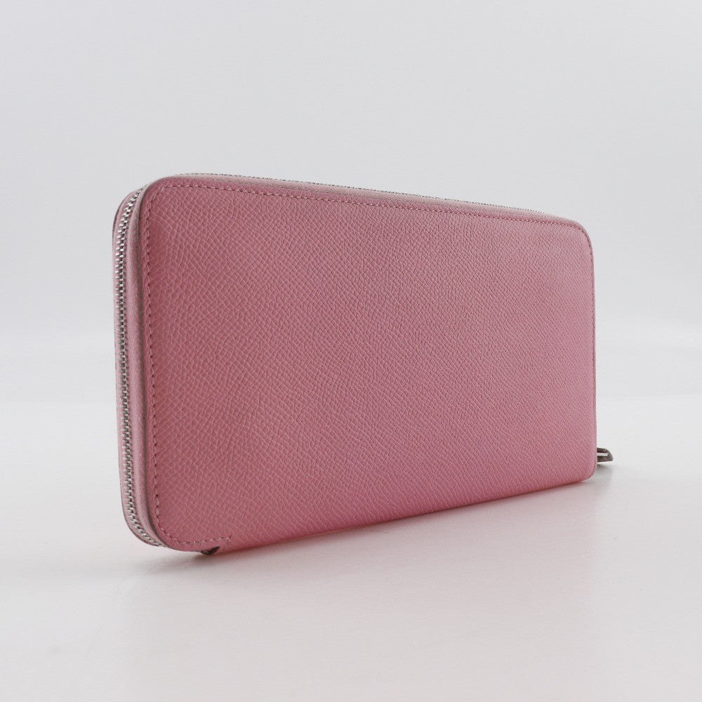 Hermes Azap Zip Around Epsom Pink Leather Wallets Accessory (Pre-Owned)
