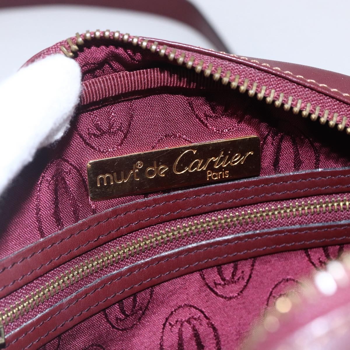 Cartier Must De Cartier Leather Burgundy Leather Bag (Pre-Owned)