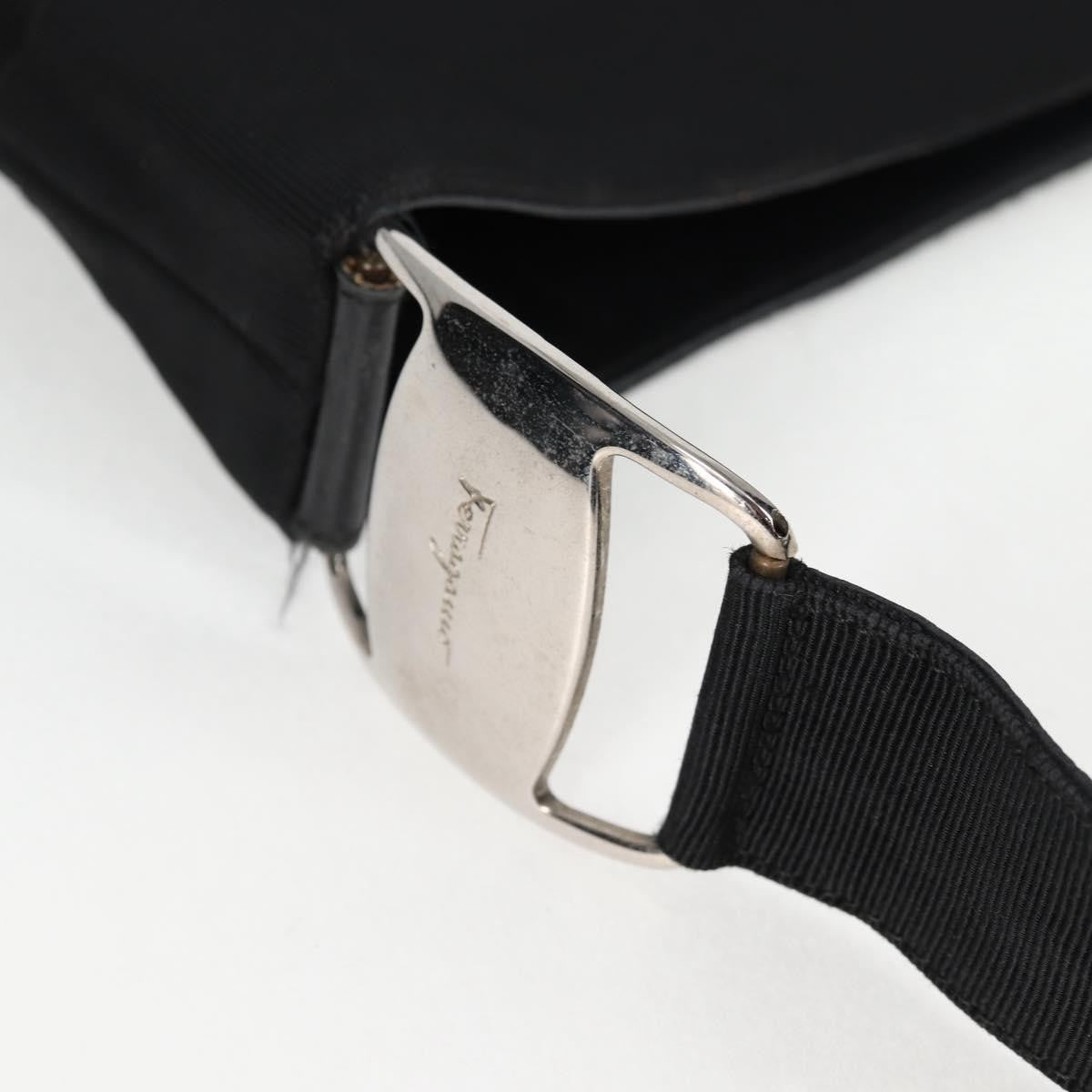 Salvatore Ferragamo Vala Nylon Black Canvas Shoulder Bag Bag (Pre-Owned)