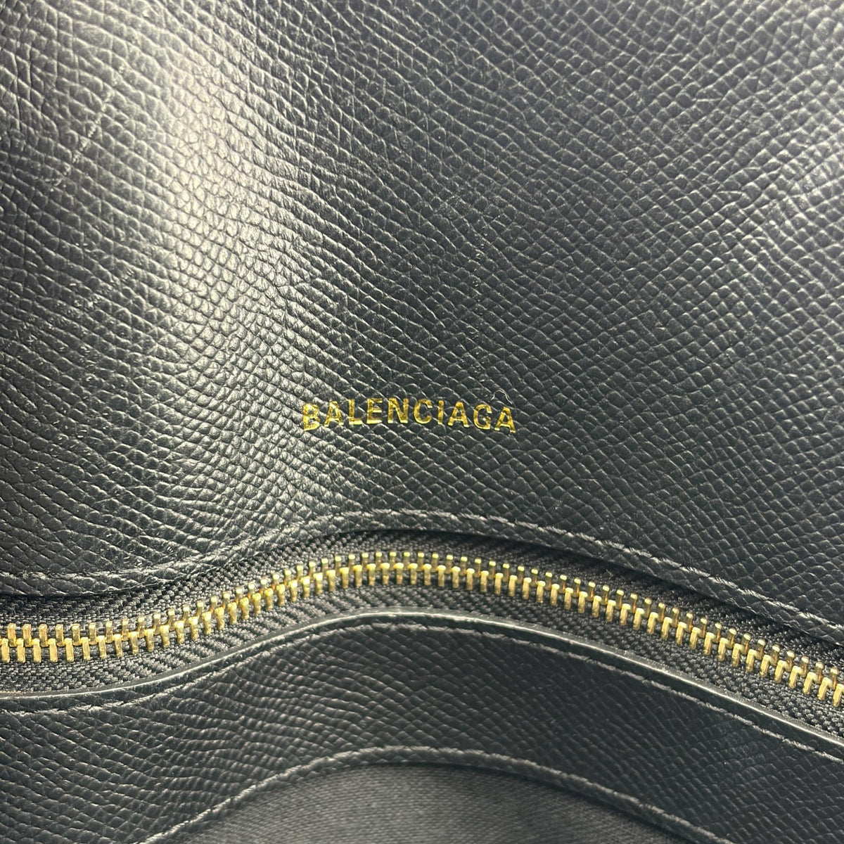Balenciaga Logo Ville Leather Black Calfskin Handbag (Pre-Owned)