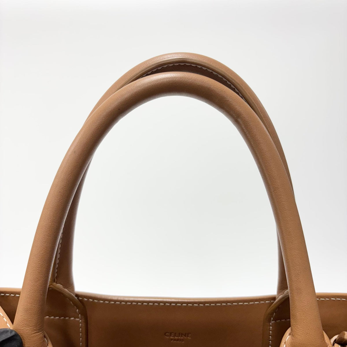 Celine Vertical Cabas Canvas With Leather White Canvas Tote Bag Bag (Pre-Owned)