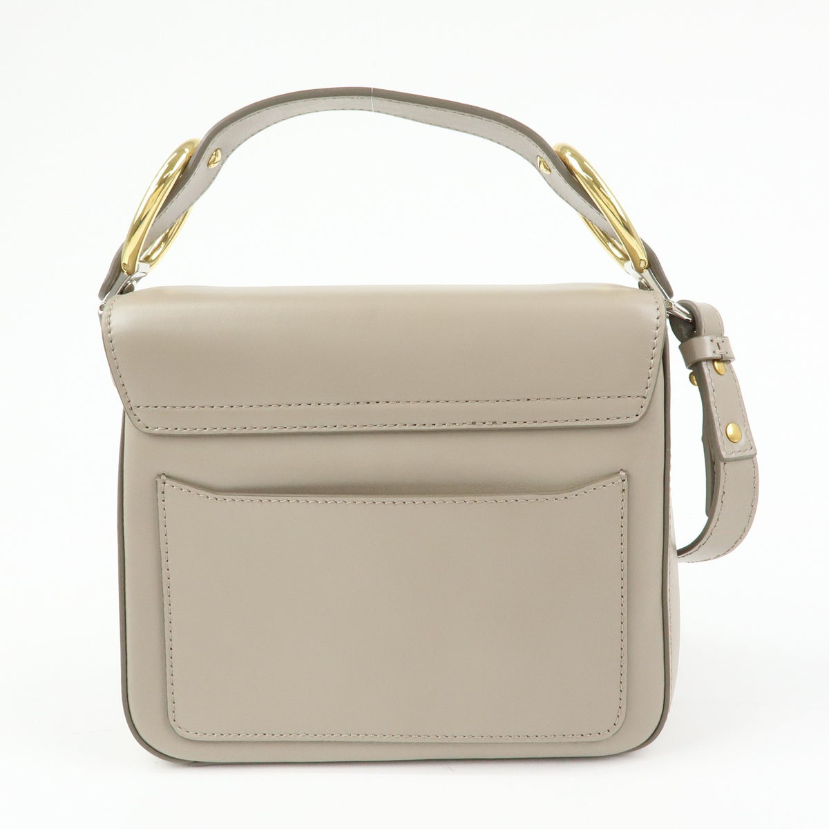 Chloe C Shoulder Bag Leather Gray Leather Shoulder Bag Bag (Pre-Owned)