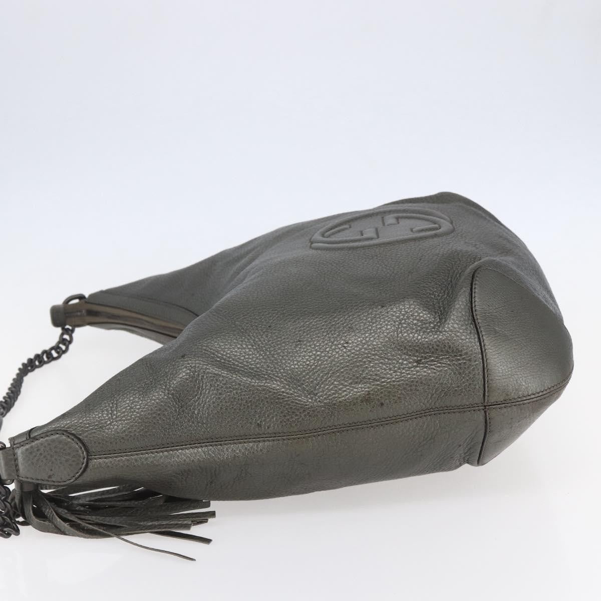 Gucci Soho Chain Hobo Leather Silver Leather Shoulder Bag Bag (Pre-Owned)