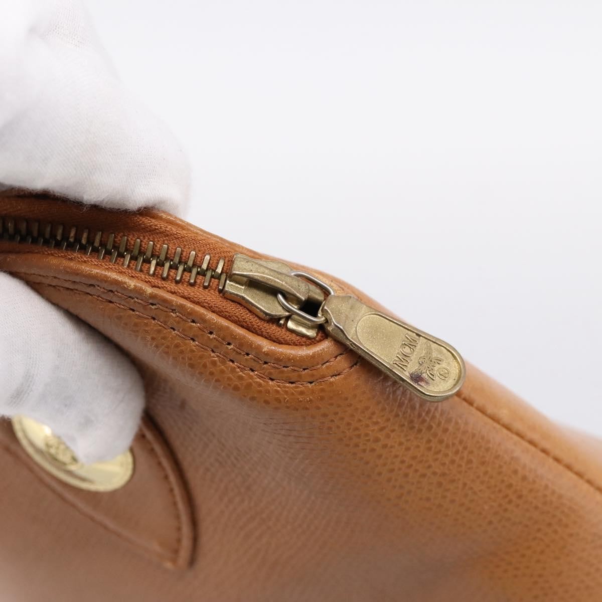 MCM Vintage Leather Brown Leather Handbag (Pre-Owned)
