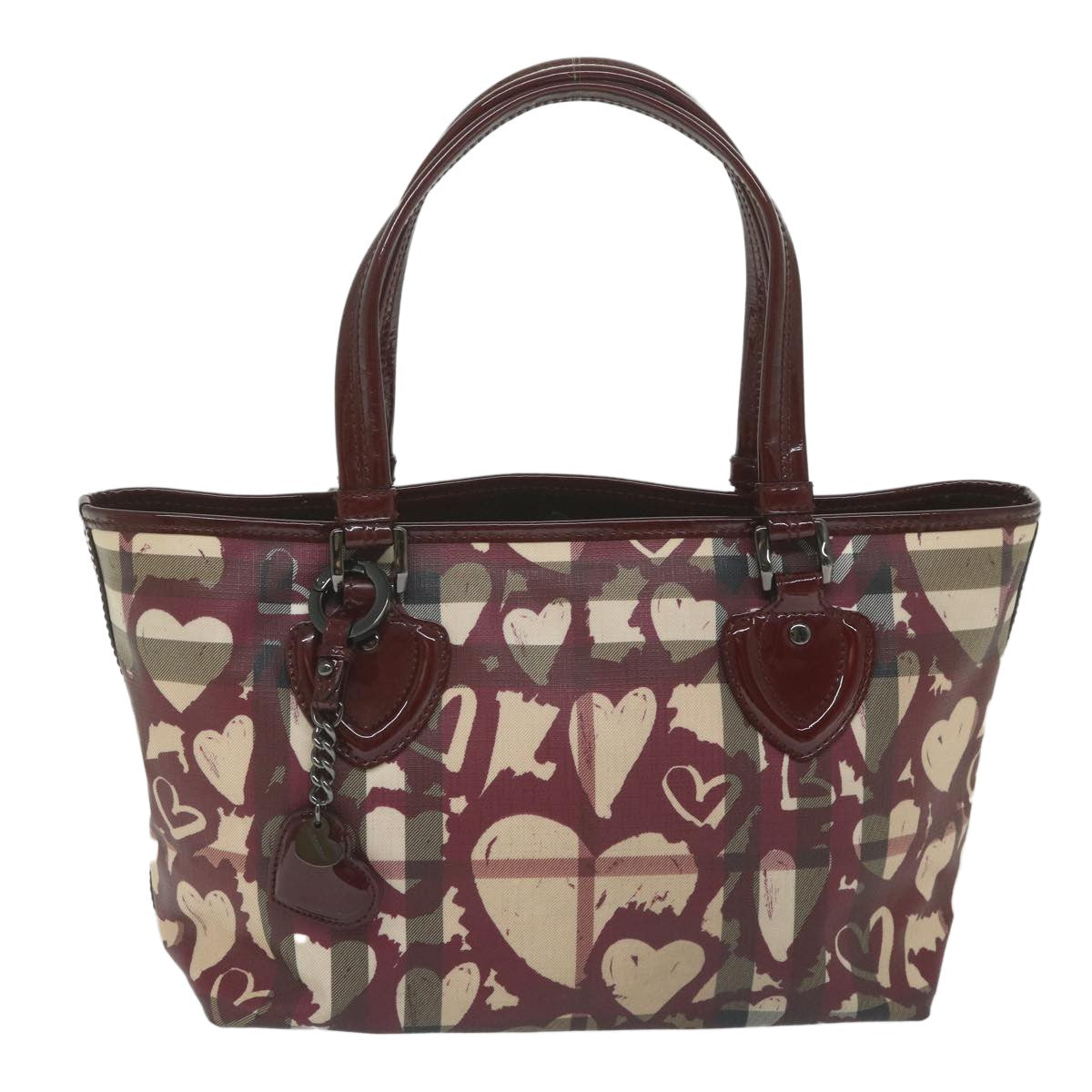 Burberry Open Nova Check Heart Coated Canvas Multicolour Canvas Tote Bag Bag (Pre-Owned)