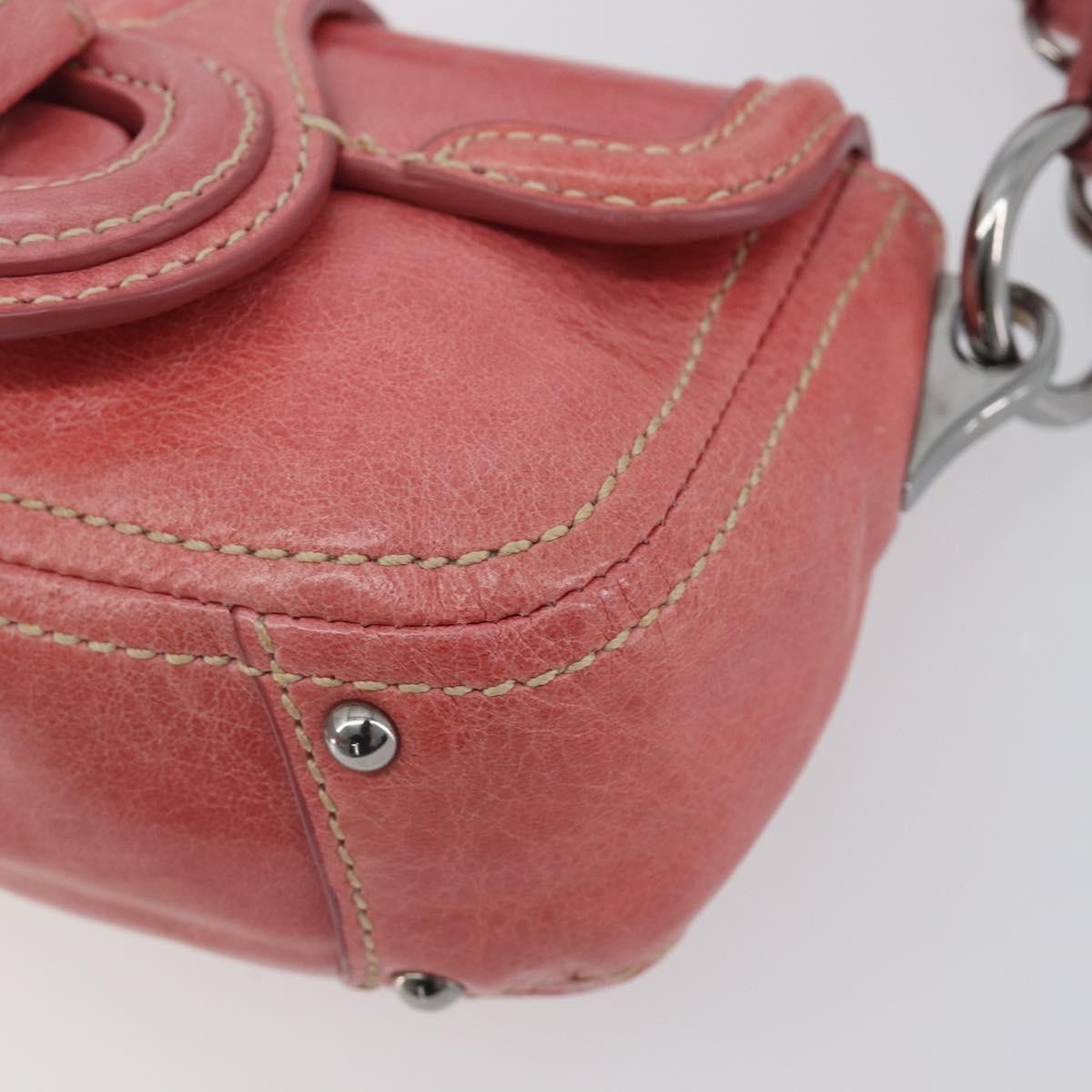 Prada Turnlock Flap Soft Calf Pink Leather Shoulder Bag Bag (Pre-Owned)