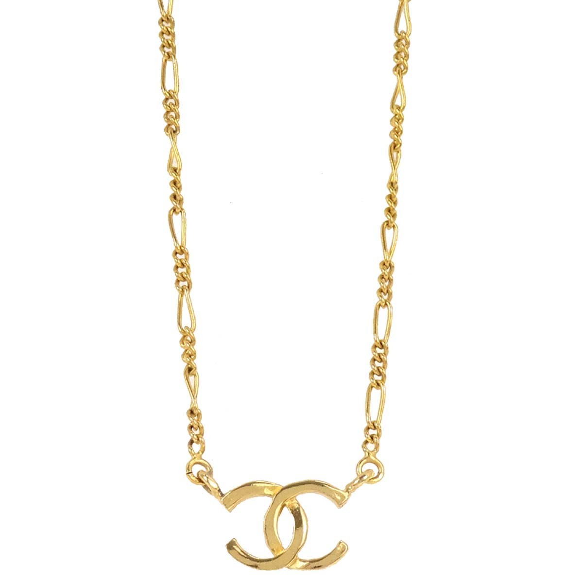 Chanel Quilted Cc Pendant Chain Metal Gold Gold_Plated Necklace Jewelry (Pre-Owned)